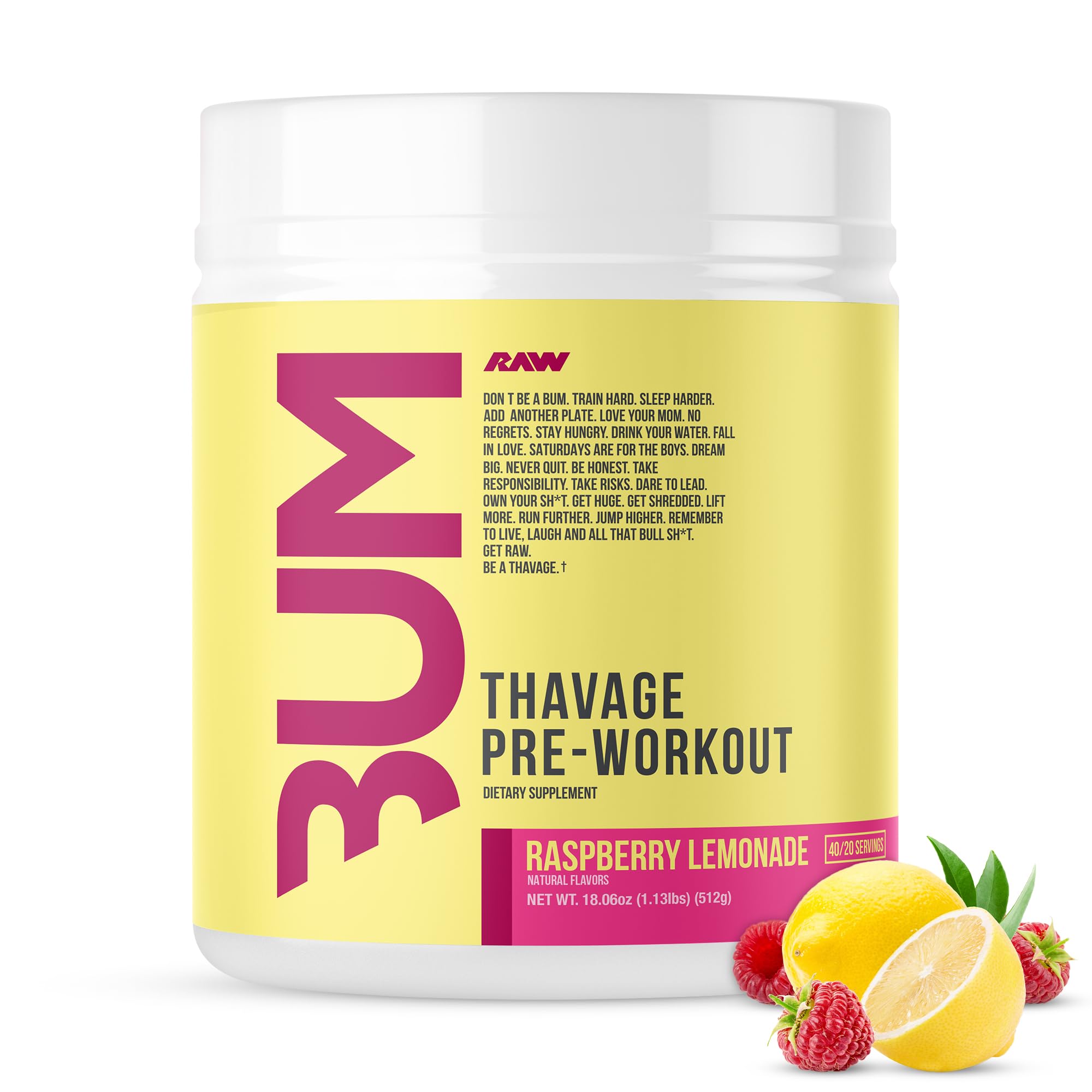 Foto 2 pulgar | Limonada De Frambuesa Raw Thavage En Polvo Para Antes Del Entrenamiento  40 Dosis - Venta Internacional.