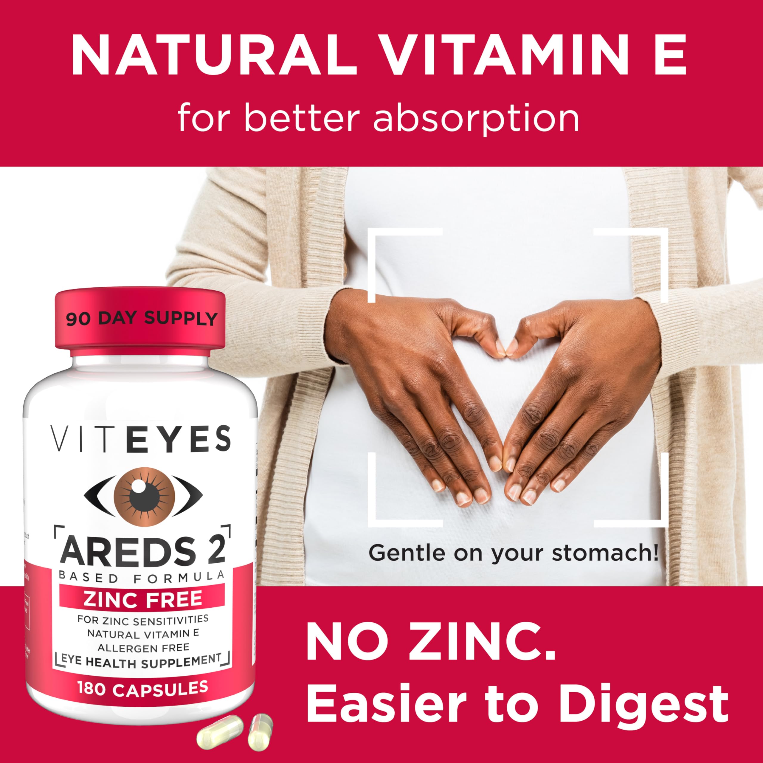 Foto 7 pulgar | Suplementos Viteyes Areds 2  Soporte Macular Sin Zinc  180 Unidades - Venta Internacional.