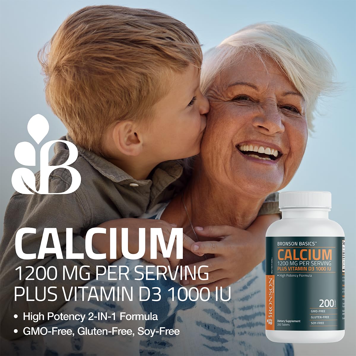 Foto 3 | Suplemento Bronson Calcium 1200 Mg Con Vitamina D3 1000 Ui 200 Tabletas - Venta Internacional.