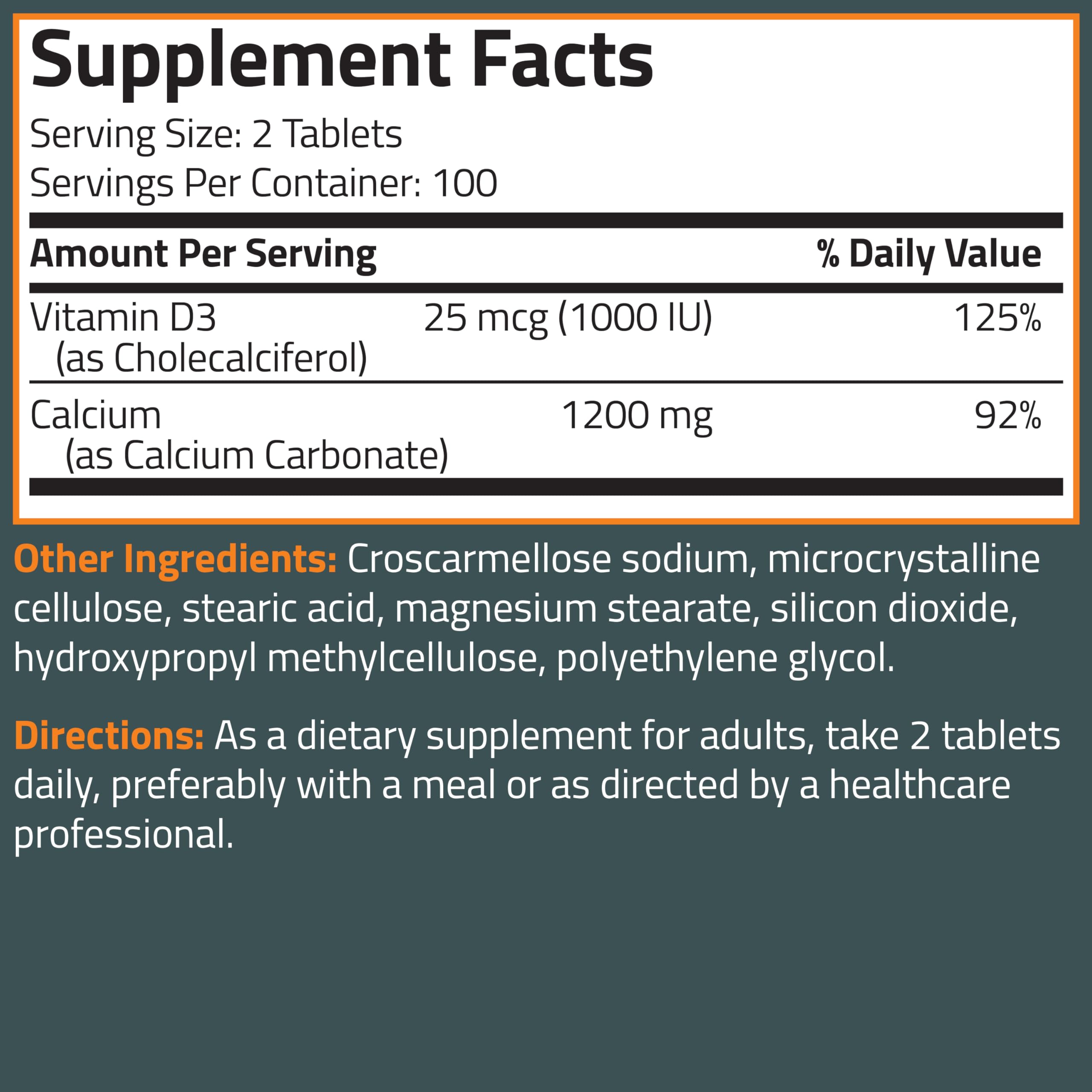 Foto 6 | Suplemento Bronson Calcium 1200 Mg Con Vitamina D3 1000 Ui 200 Tabletas - Venta Internacional.