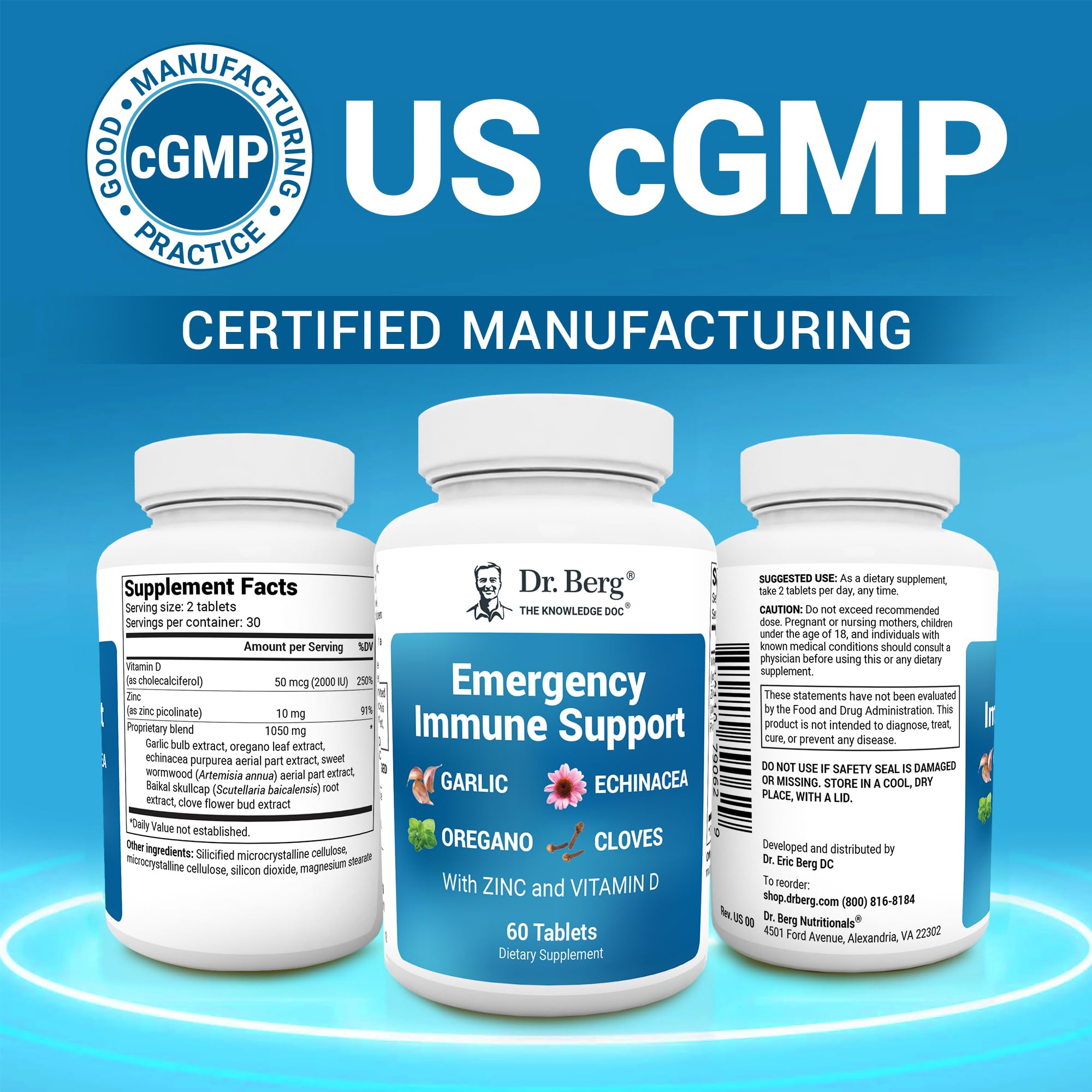 Foto 5 | Complemente El Dr. Berg Emergency Immune Support Con 60 Tabletas De Equinácea - Venta Internacional.