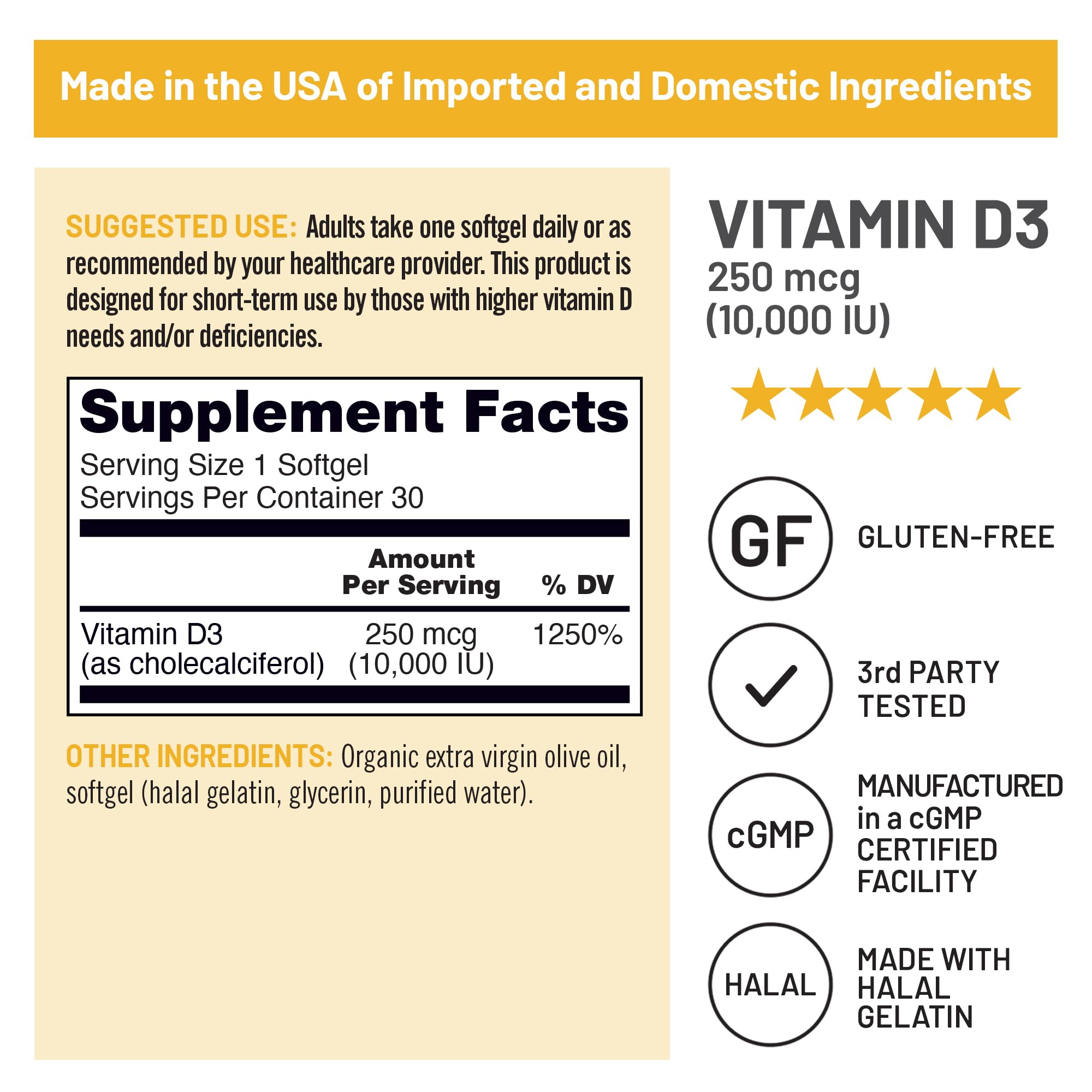 Foto 5 pulgar | Suplemento De Vitamina D3 Naturewise  10 000 Ui  30 Cápsulas Blandas - Venta Internacional.