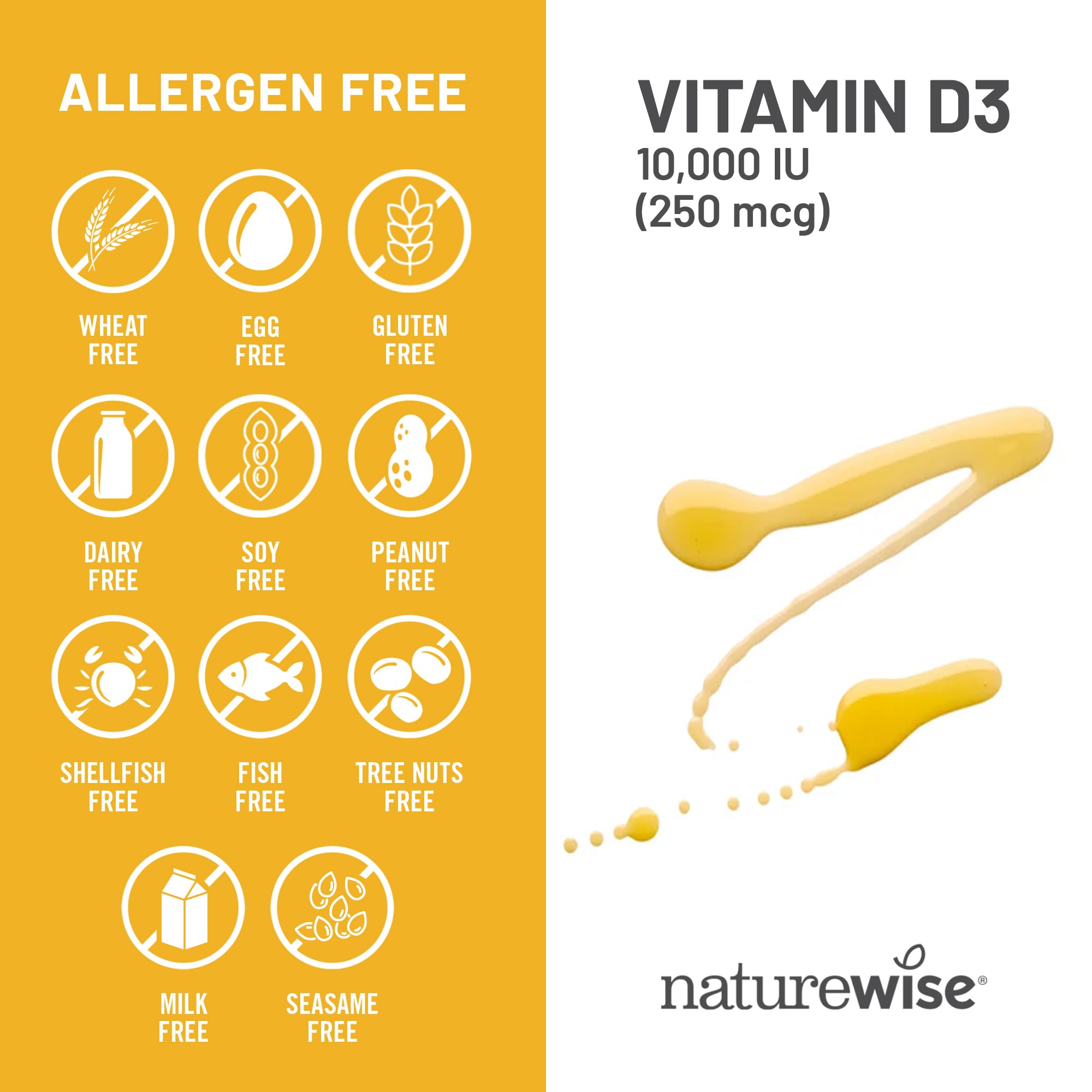 Foto 5 | Suplemento De Vitamina D3 Naturewise  10 000 Ui  30 Cápsulas Blandas - Venta Internacional.