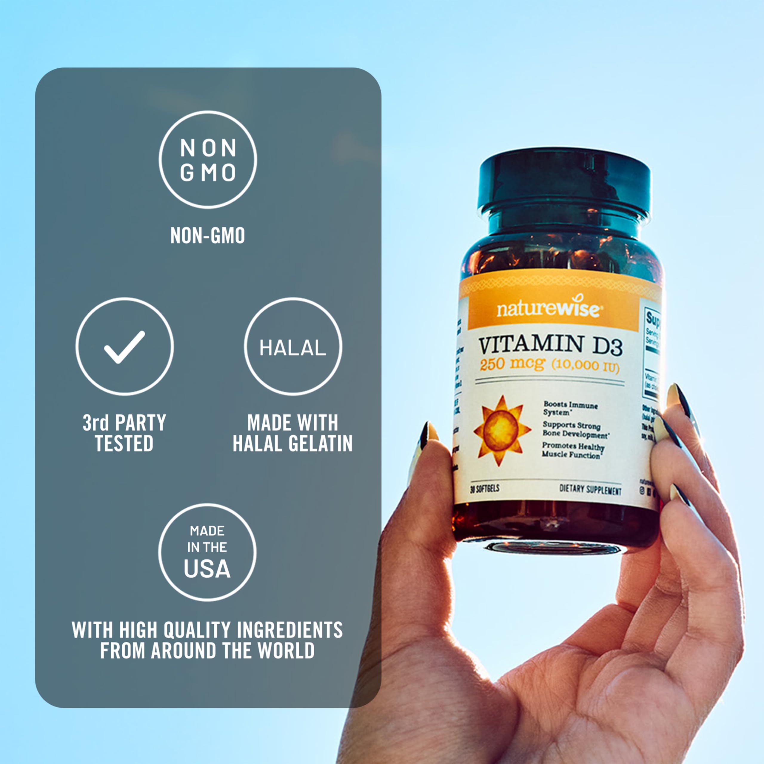 Foto 7 pulgar | Suplemento De Vitamina D3 Naturewise  10 000 Ui  30 Cápsulas Blandas - Venta Internacional.