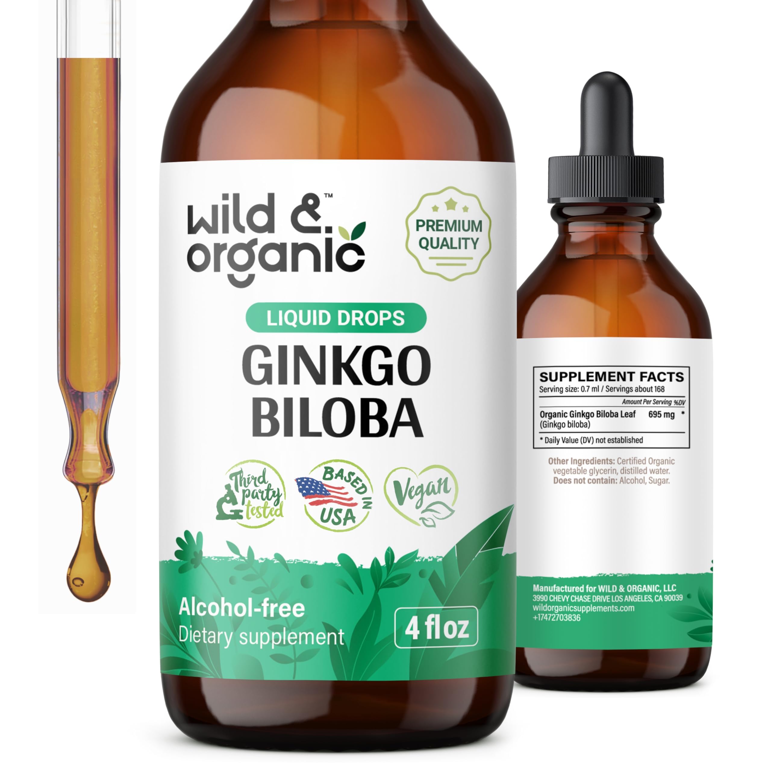 Foto 1 | Suplementos De Extracto De Ginkgo Biloba Silvestre Y Orgánico 120 Ml - Venta Internacional.