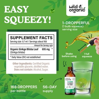 Foto 3 | Suplementos De Extracto De Ginkgo Biloba Silvestre Y Orgánico 120 Ml - Venta Internacional.