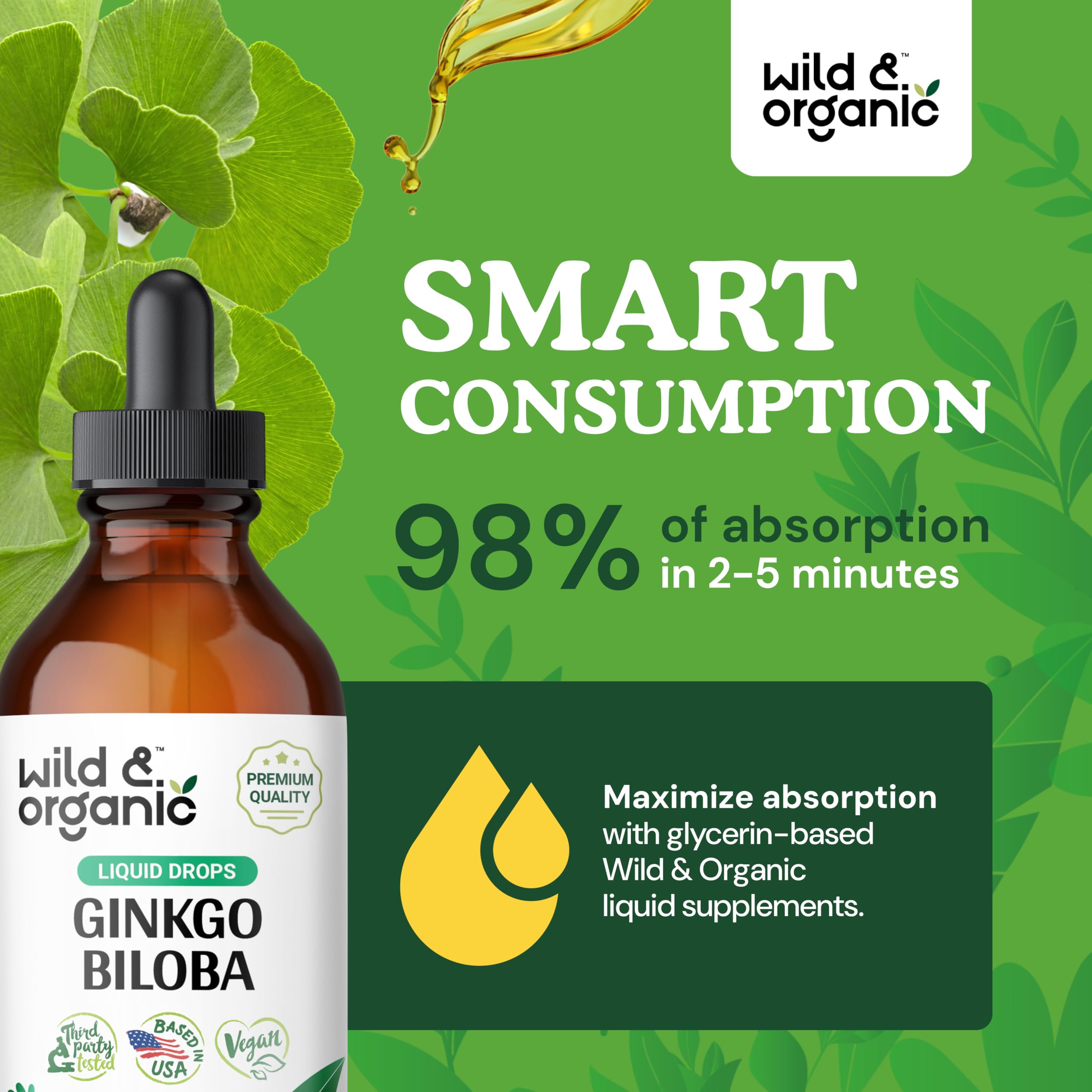 Foto 5 pulgar | Suplementos De Extracto De Ginkgo Biloba Silvestre Y Orgánico 120 Ml - Venta Internacional.