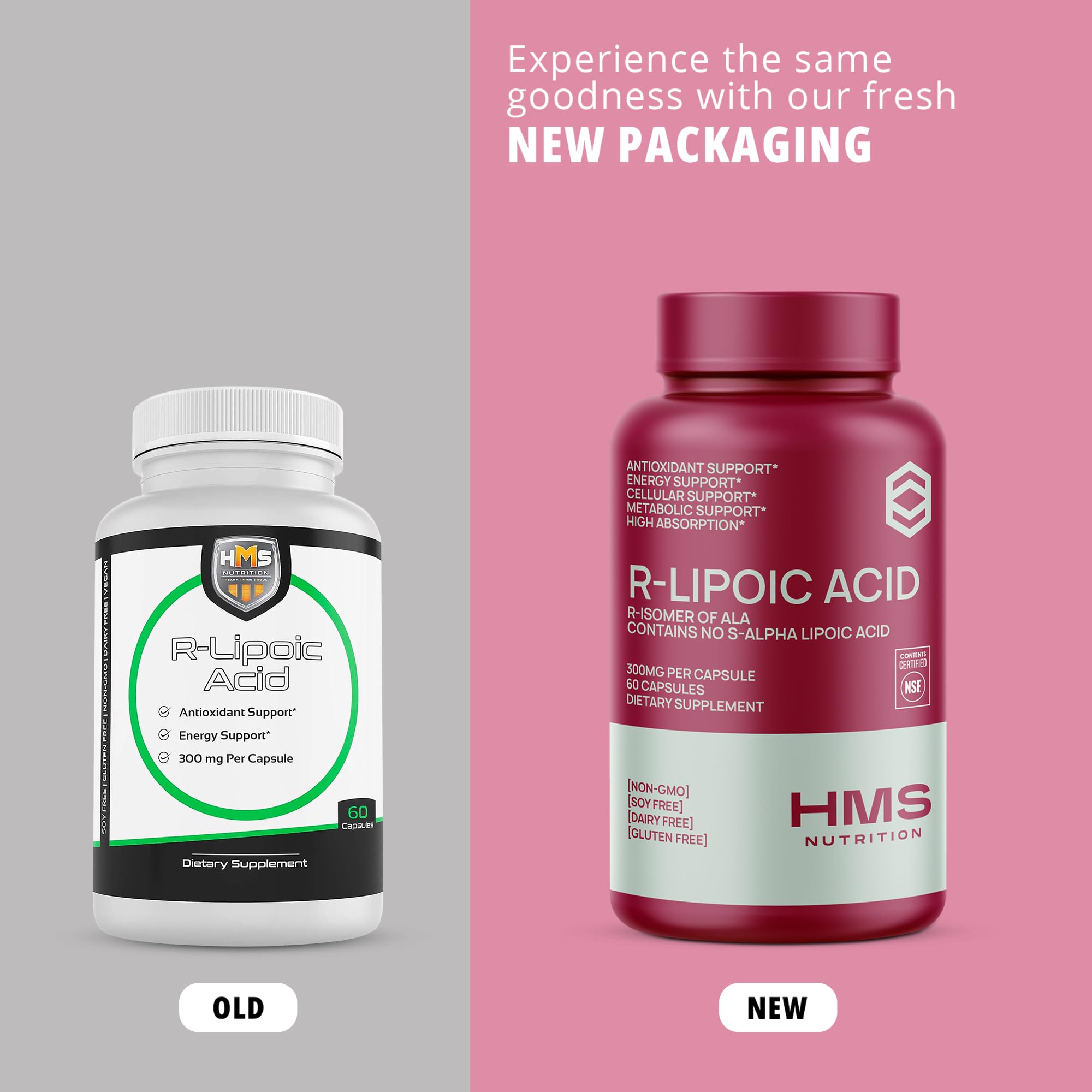 Foto 3 pulgar | Suplemento De Ácido R-lipoico Estabilizado De Hms Nutrition 300 Mg - Venta Internacional.
