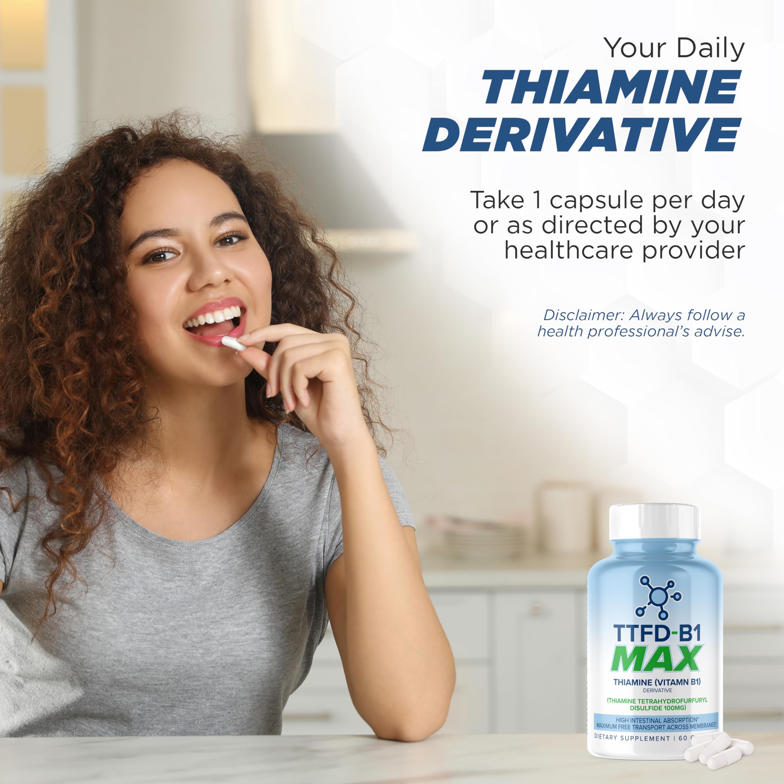 Foto 7 | Suplemento Maxlife Naturals Ttfd De Tiamina B1 60 Cápsulas - Venta Internacional.