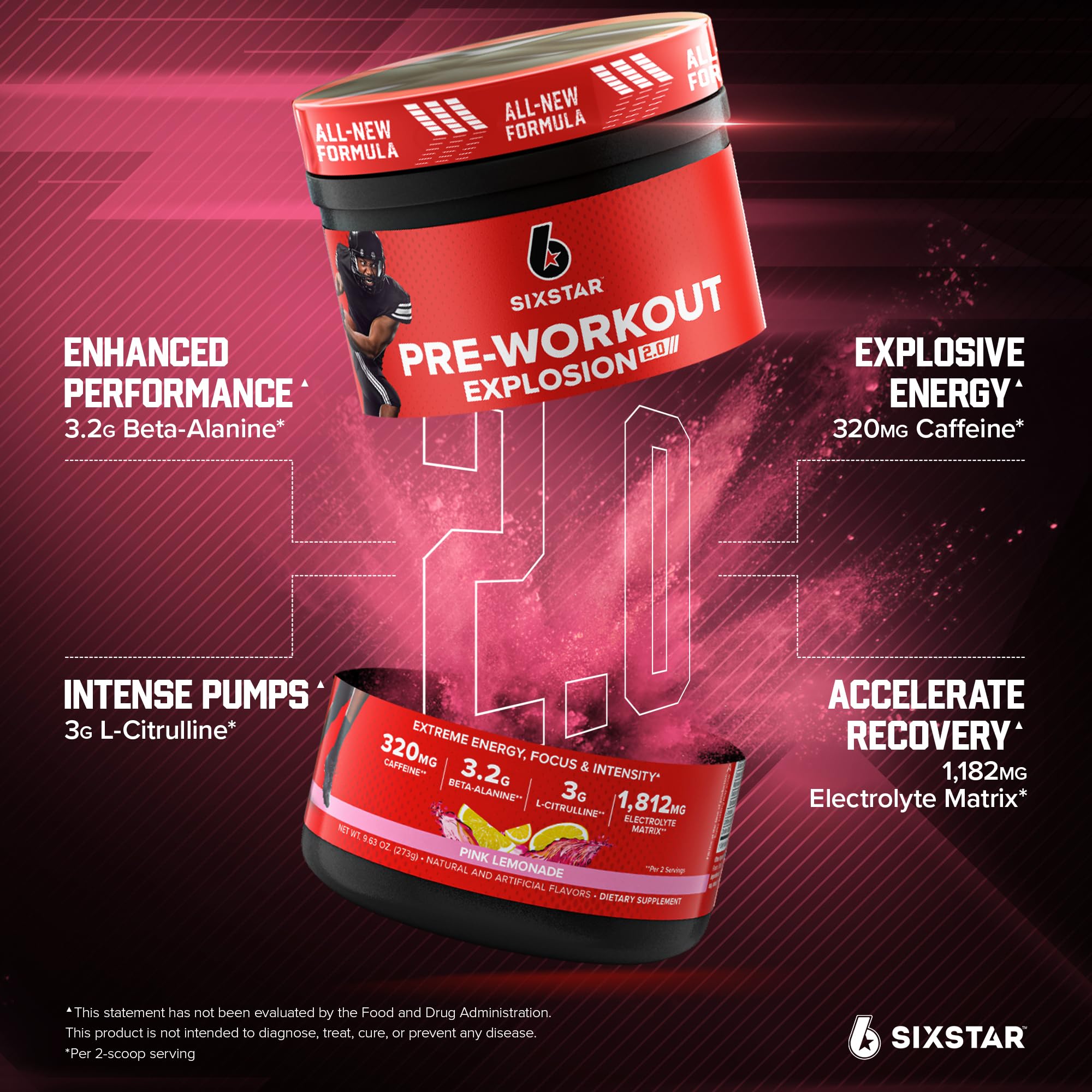 Foto 3 pulgar | Preentrenamiento en Polvo Six Star Preworkout Explosion 2.0 273 g - Venta Internacional