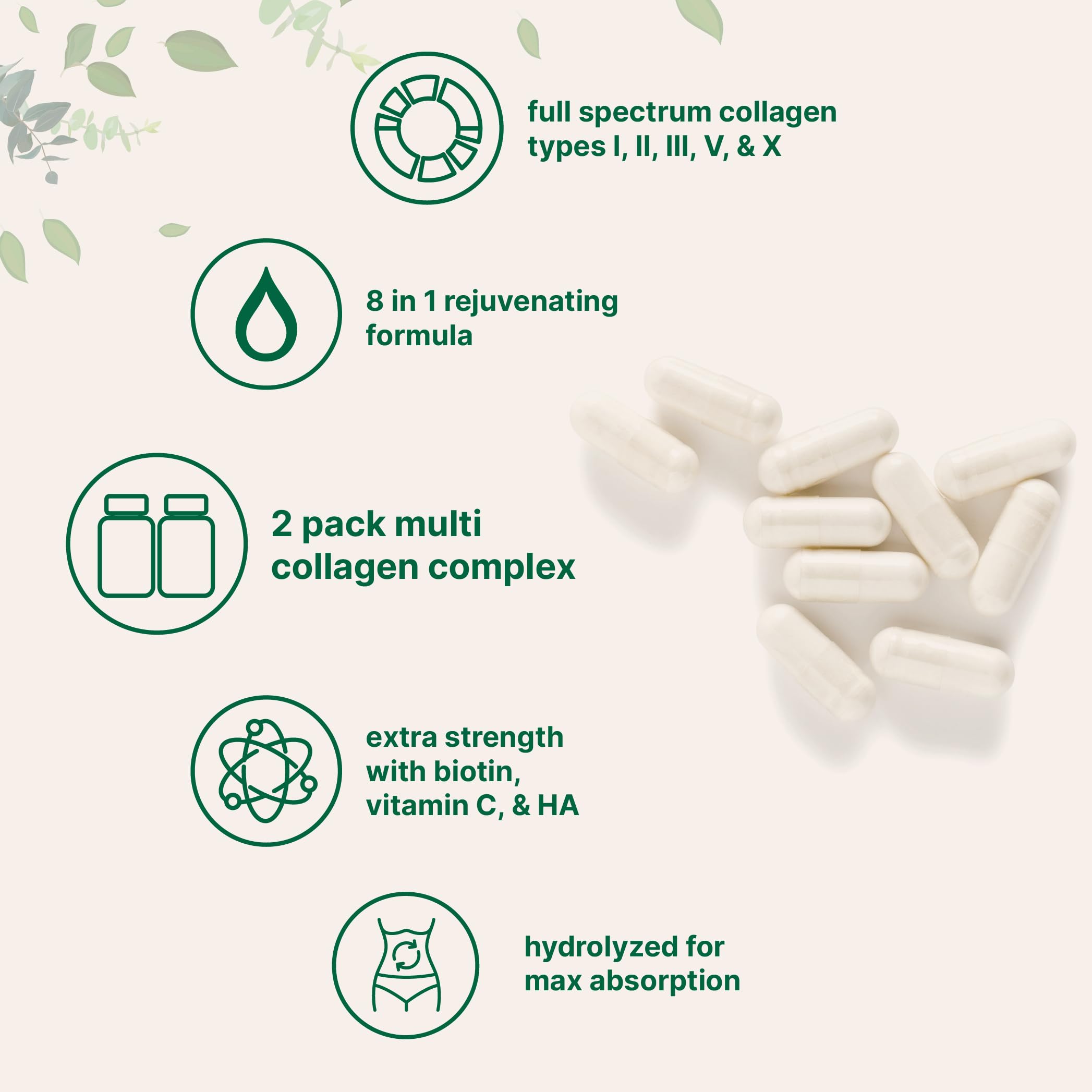 Foto 5 pulgar | Píldoras De Colágeno Con Microingredientes  480 Cápsulas  Tipo I  Ii  Iii  V  X - Venta Internacional.