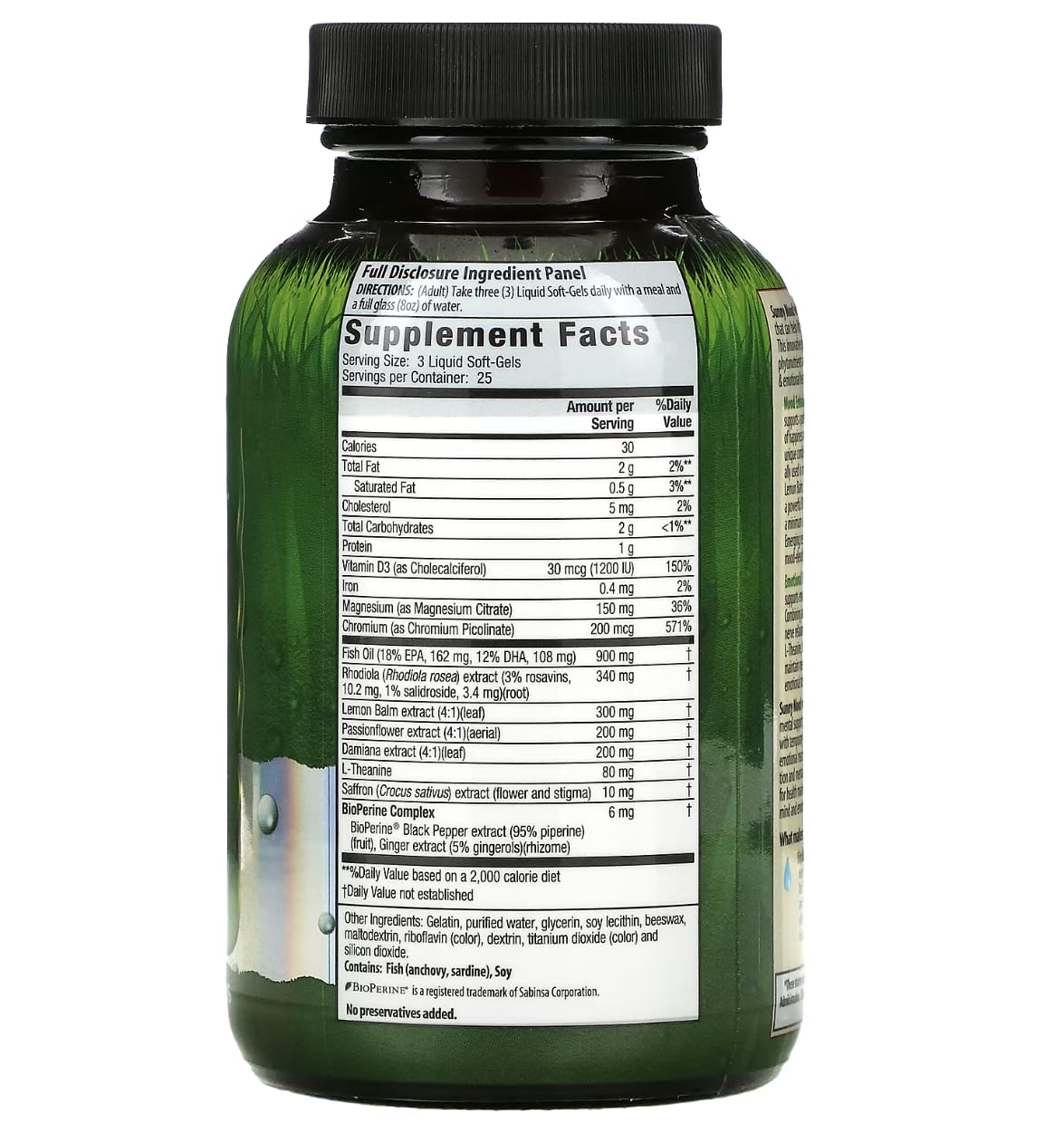 Foto 2 | Suplemento Irwin Naturals Sunny Mood Mood Stress Support 75 Cápsulas Blandas - Venta Internacional