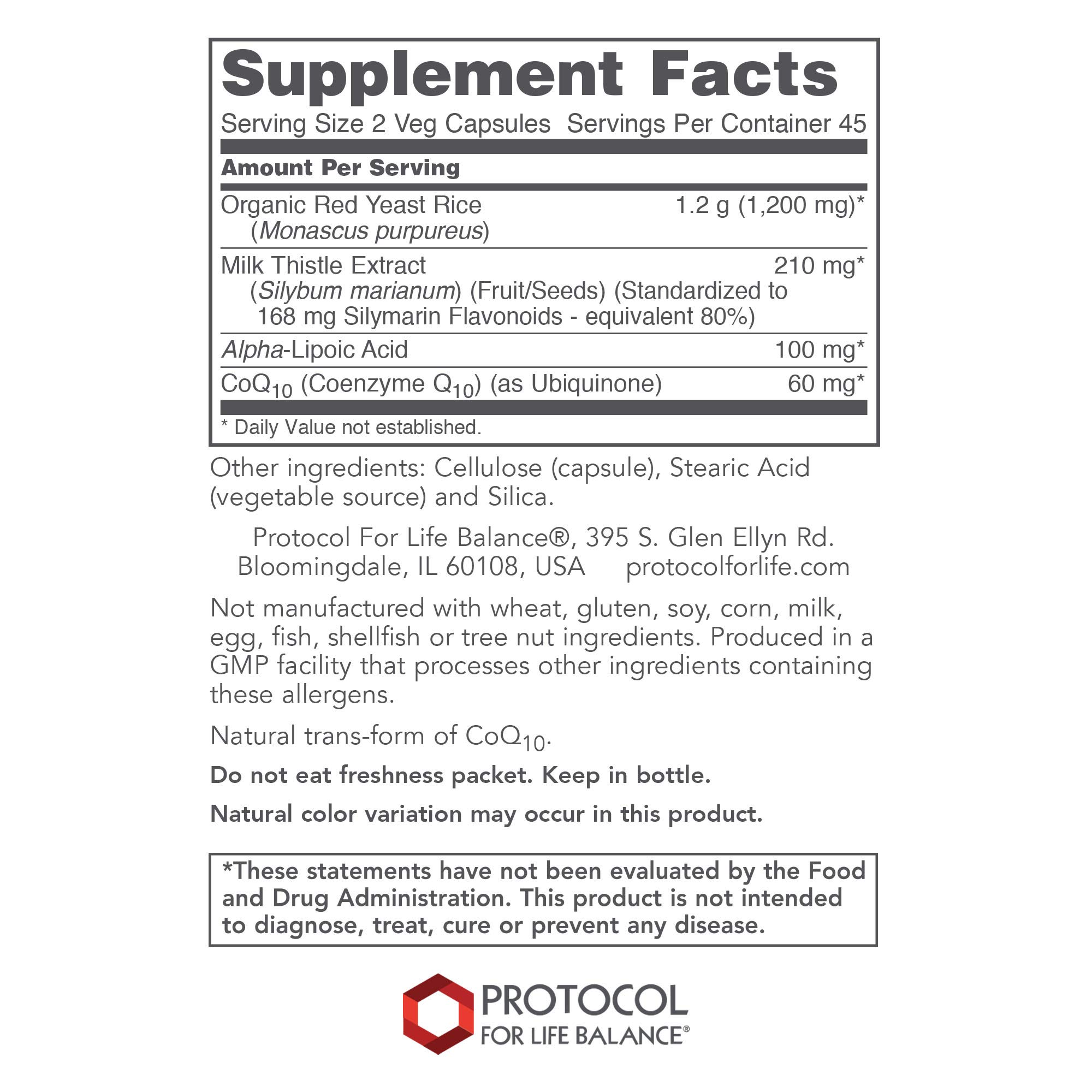 Foto 3 pulgar | Suplemento Protocol for Life Balance Arroz de Levadura Roja Plus 90 Cápsulas - Venta Internacional