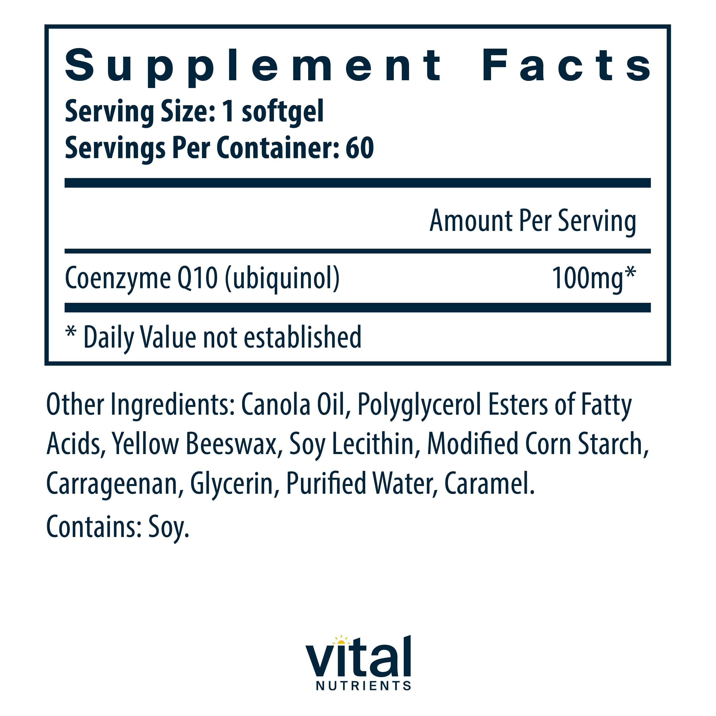 Foto 3 pulgar | Suplemento Alimenticio Vital Nutrients Ubiquinol 60 Cápsulas  - Venta Internacional