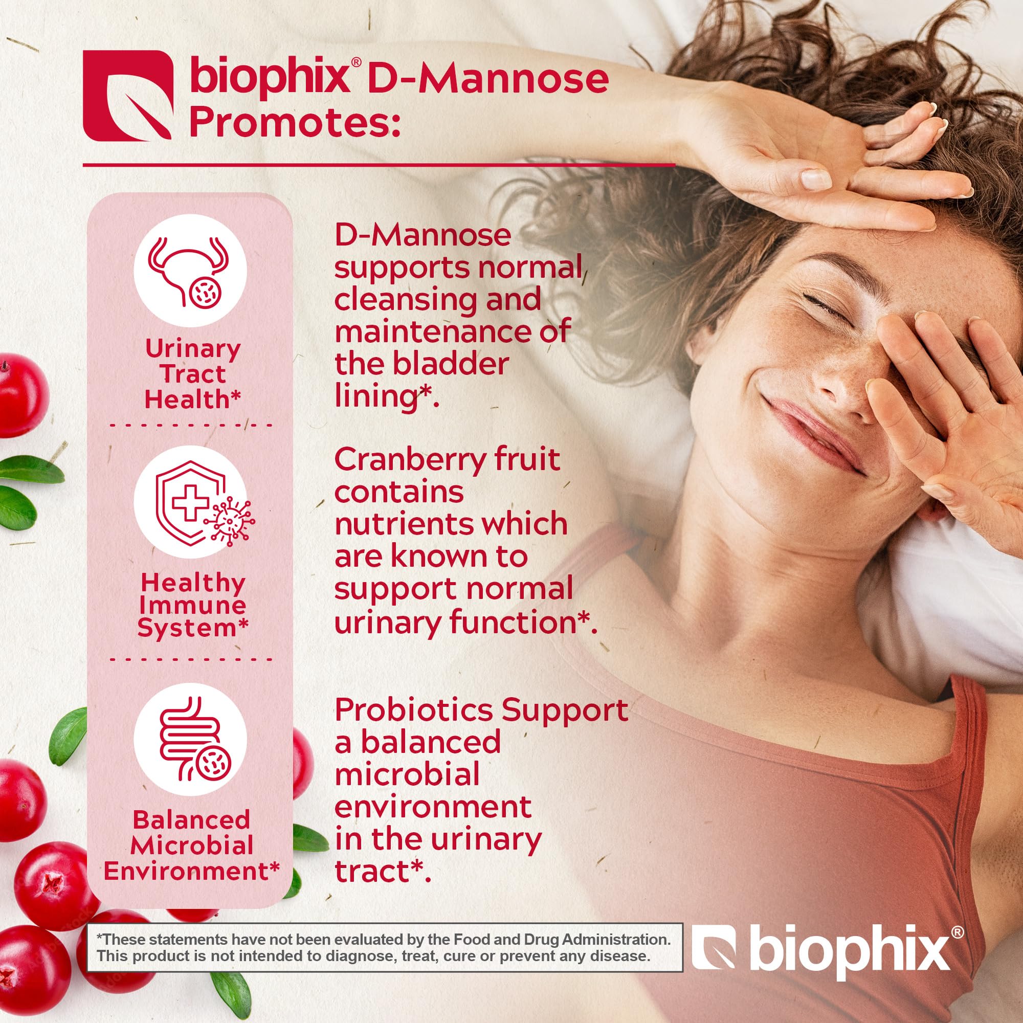 Foto 3 pulgar | Suplemento Biophix De D-manosa En Cápsulas De 1000 Mg Con Arándano Y Probióticos - Venta Internacional.