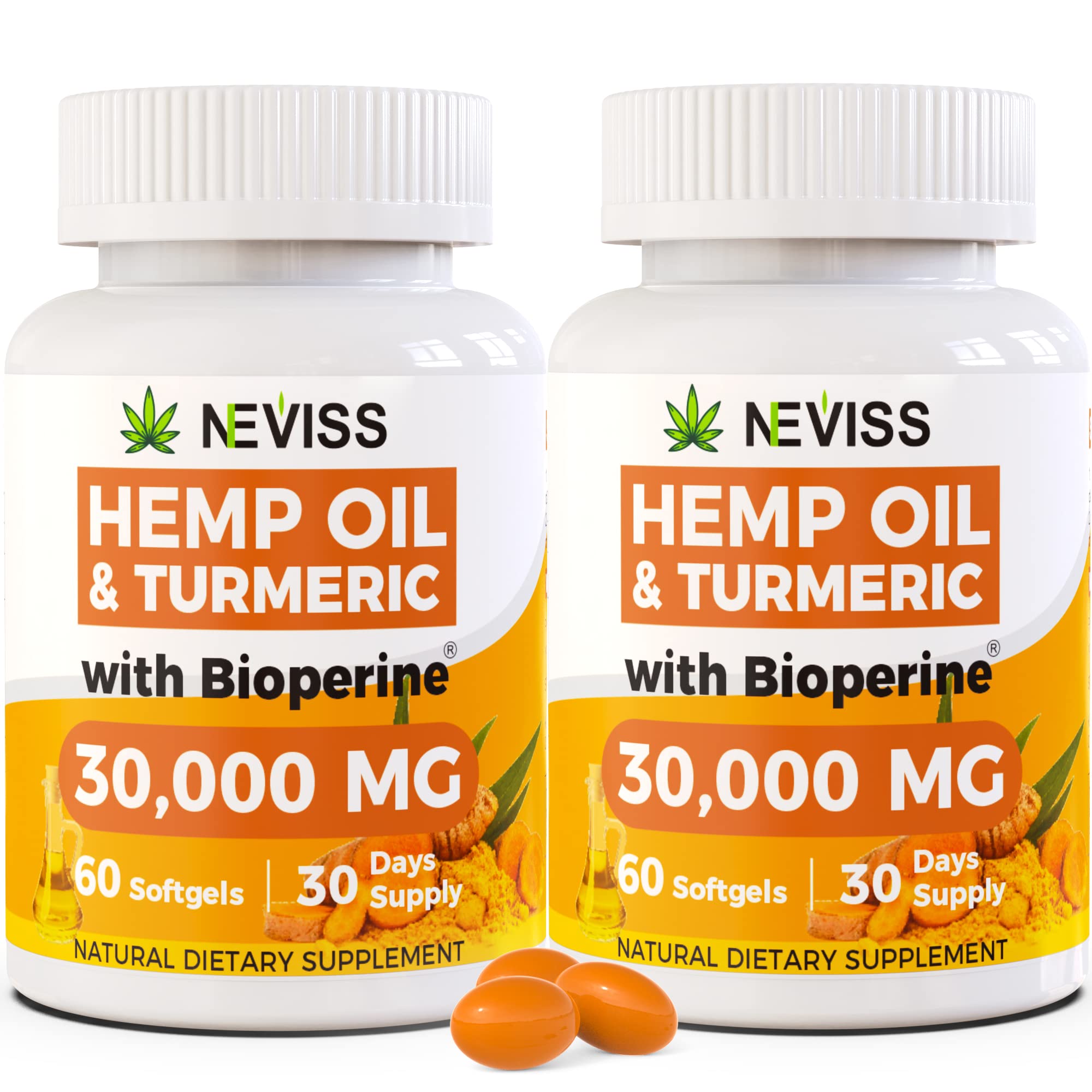 Foto 2 pulgar | Suplemento De Cápsulas De Aceite De Cáñamo Neviss Con Cúrcuma 120 Cápsulas Blandas X2 - Venta Internacional.