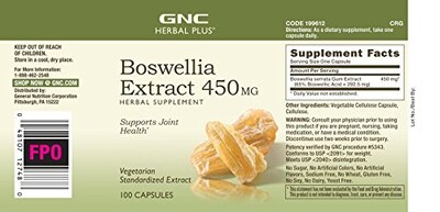 Foto 3 | Suplemento De Extracto De Boswellia Gnc Herbal Plus 450 Mg 100 Comprimidos - Venta Internacional.