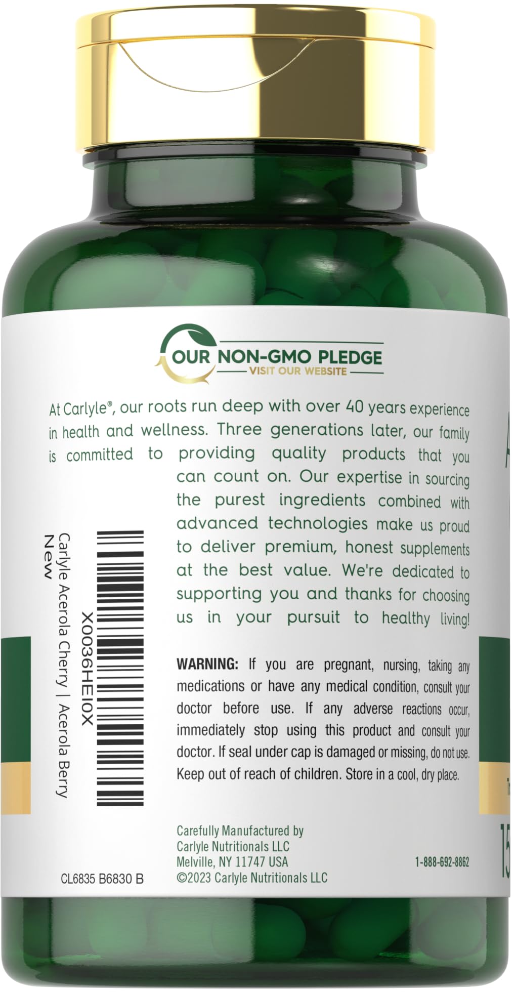 Foto 4 pulgar | Suplemento Carlyle  Acerola Y Cereza  Cápsulas De 1000 Mg  150 Unidades - Venta Internacional.