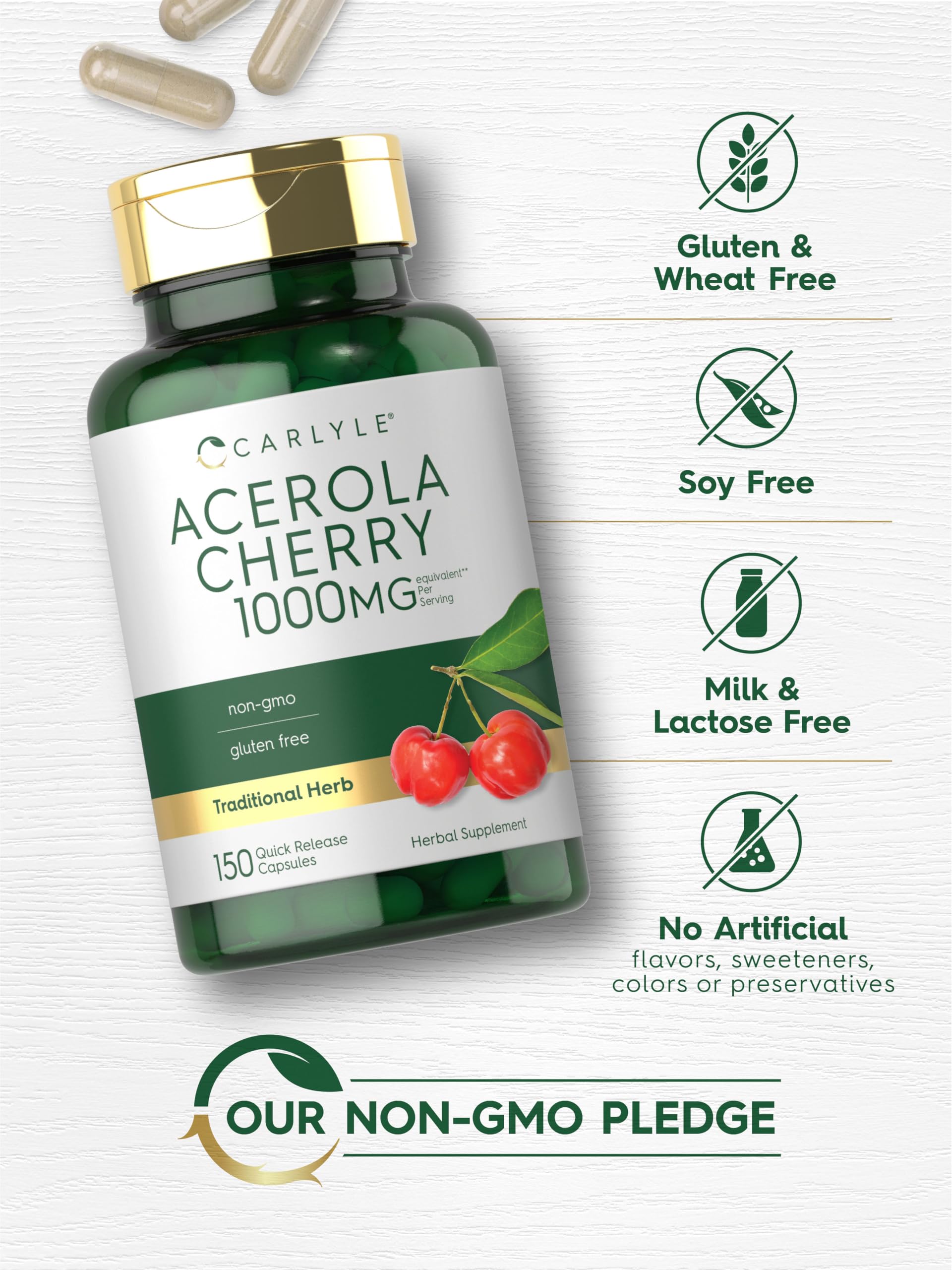 Foto 5 | Suplemento Carlyle  Acerola Y Cereza  Cápsulas De 1000 Mg  150 Unidades - Venta Internacional.