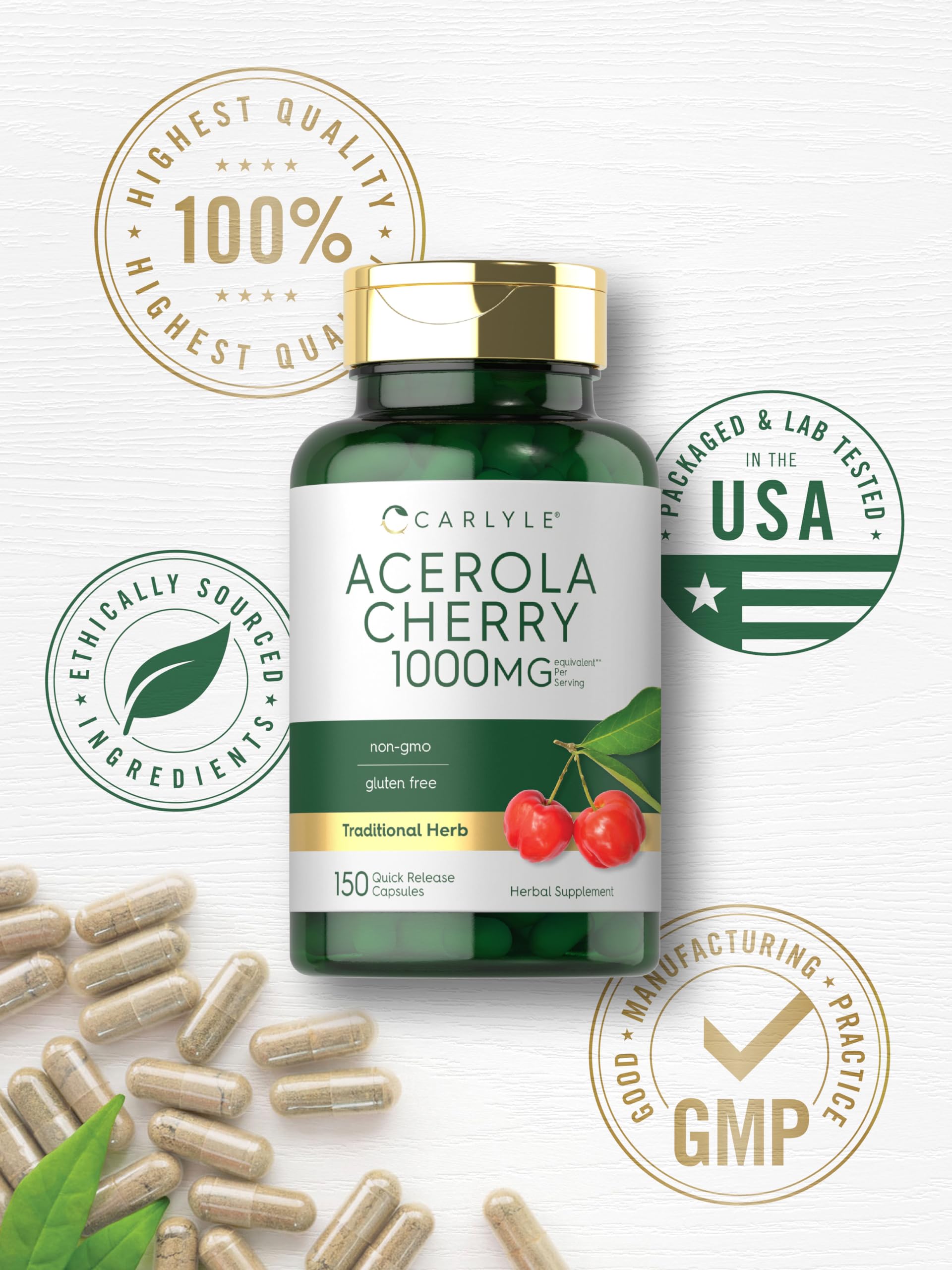 Foto 6 | Suplemento Carlyle  Acerola Y Cereza  Cápsulas De 1000 Mg  150 Unidades - Venta Internacional.