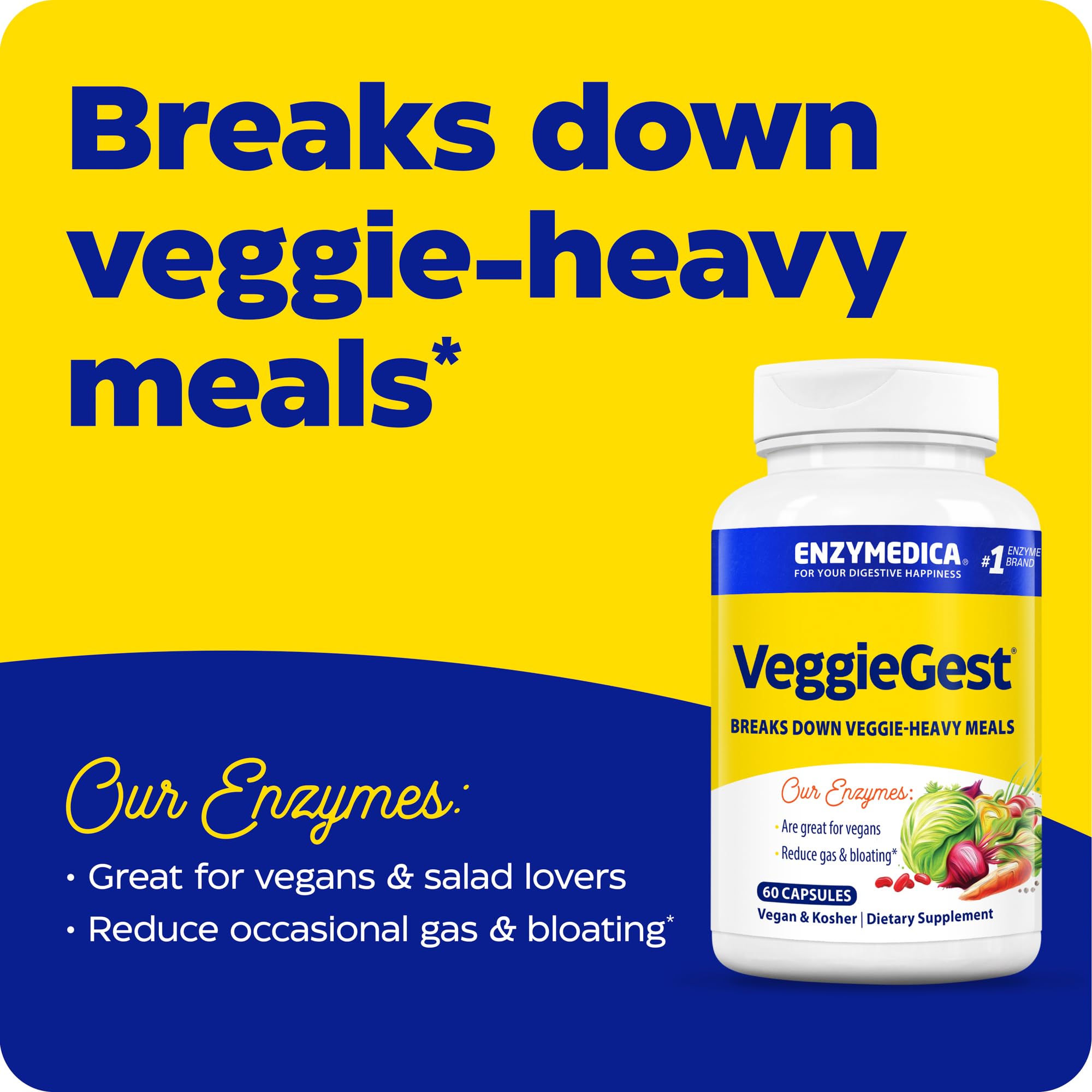 Foto 3 pulgar | Enzimas Digestivas Enzymedica VeggieGest 60 cápsulas -  Venta Internacional