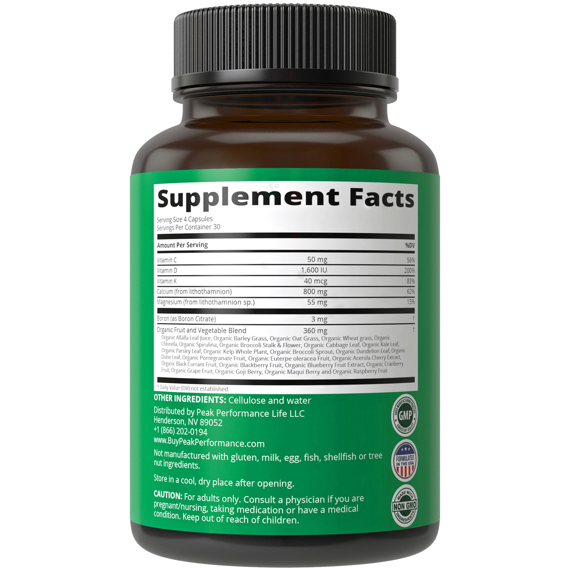 Foto 7 pulgar | Suplemento De Calcio Peak Performance Red Marine Algae 120 Pastillas - Venta Internacional.