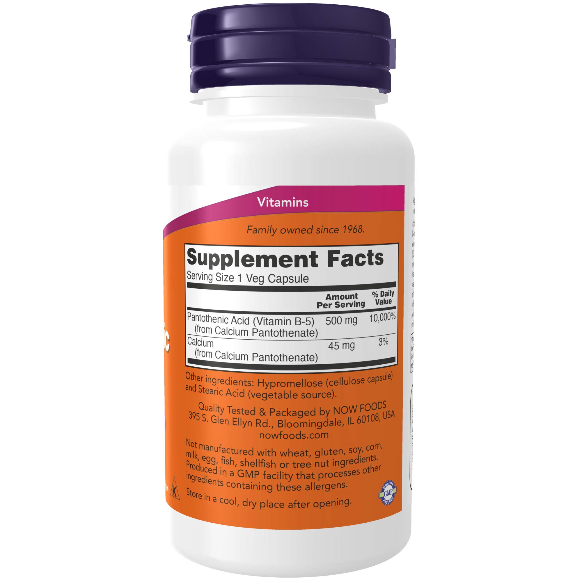 Foto 3 pulgar | Suplementos De Ácido Pantoténico (vitamina B-5) De Now Foods  500 Mg - Venta Internacional.