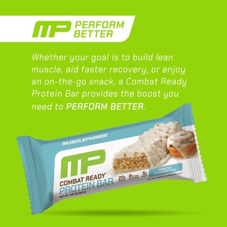 Foto 4 | Barra de Proteína Muscle Pharm Combat Ready Sabor Rollo de Canela 4 Barras - Venta Internacional