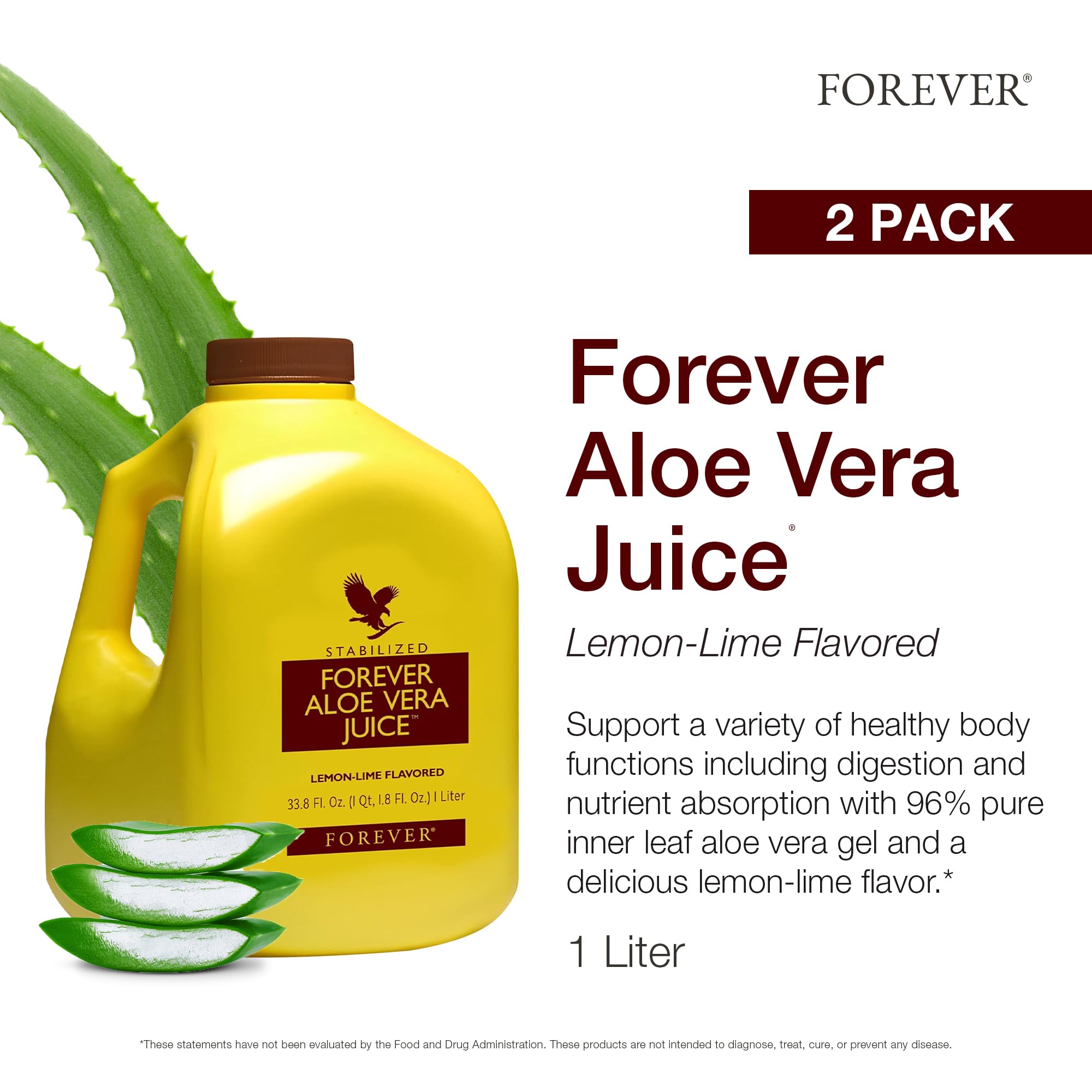 Foto 3 pulgar | Jugo de Aloe Vera Forever Living Sabor Limón Lima 2 Pack- Venta Internacional