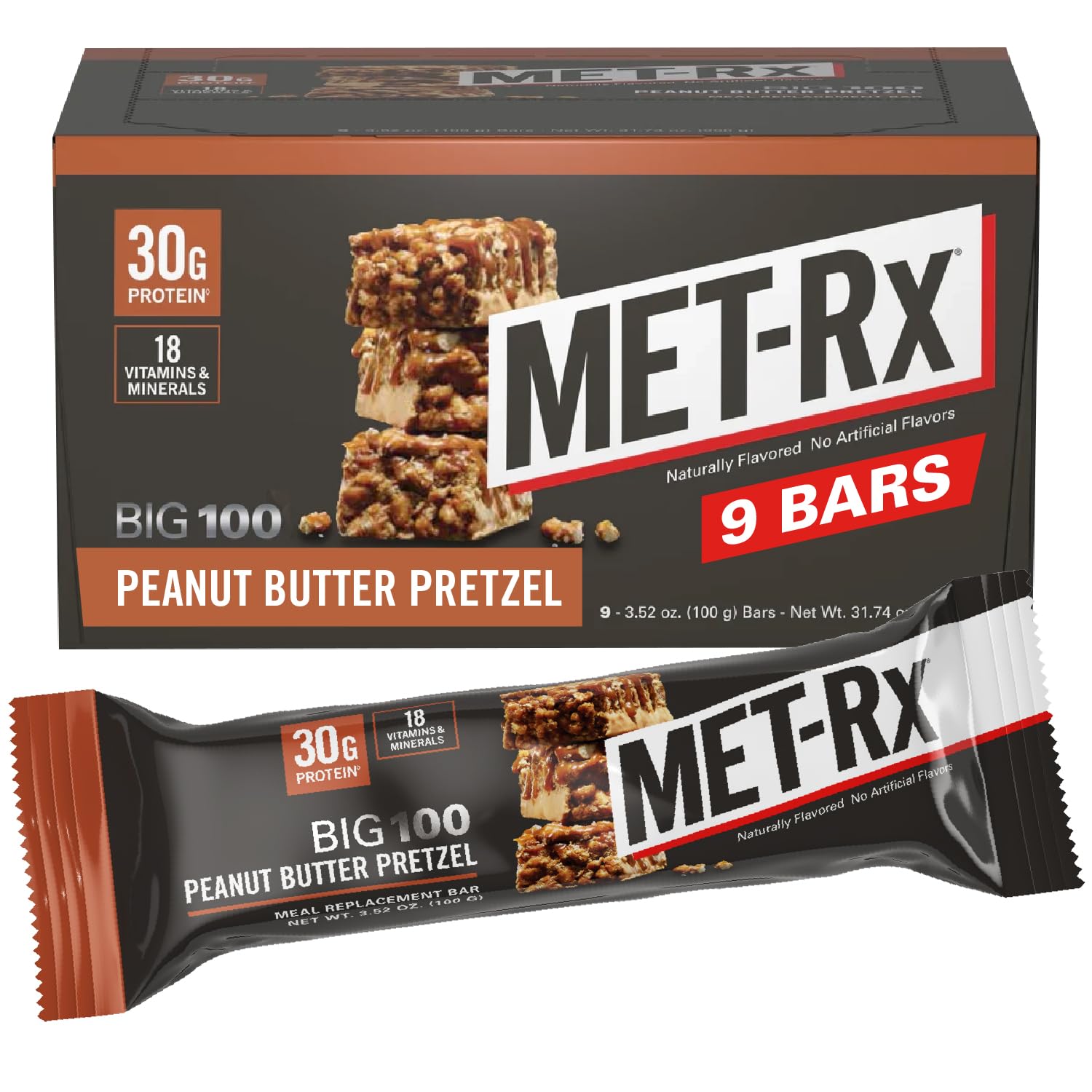 Barra de Proteína Met-rx Big 100 Colossal 100 g X9 - Venta Internacional
