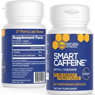 Foto 1 | Suplemento Natural Stacks Smart Cafeine 100 mg + L-Teanina 200 mg 60 cápsulas - Venta Internacional