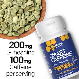 Foto 3 | Suplemento Natural Stacks Smart Cafeine 100 mg + L-Teanina 200 mg 60 cápsulas - Venta Internacional