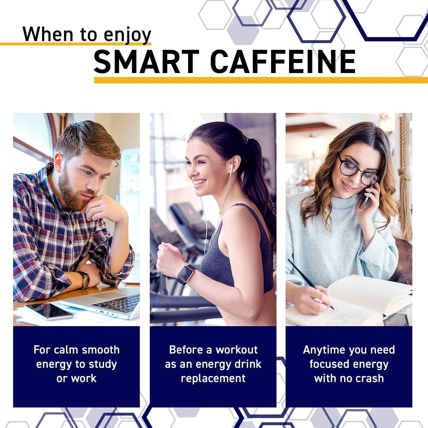 Foto 5 | Suplemento Natural Stacks Smart Cafeine 100 mg + L-Teanina 200 mg 60 cápsulas - Venta Internacional