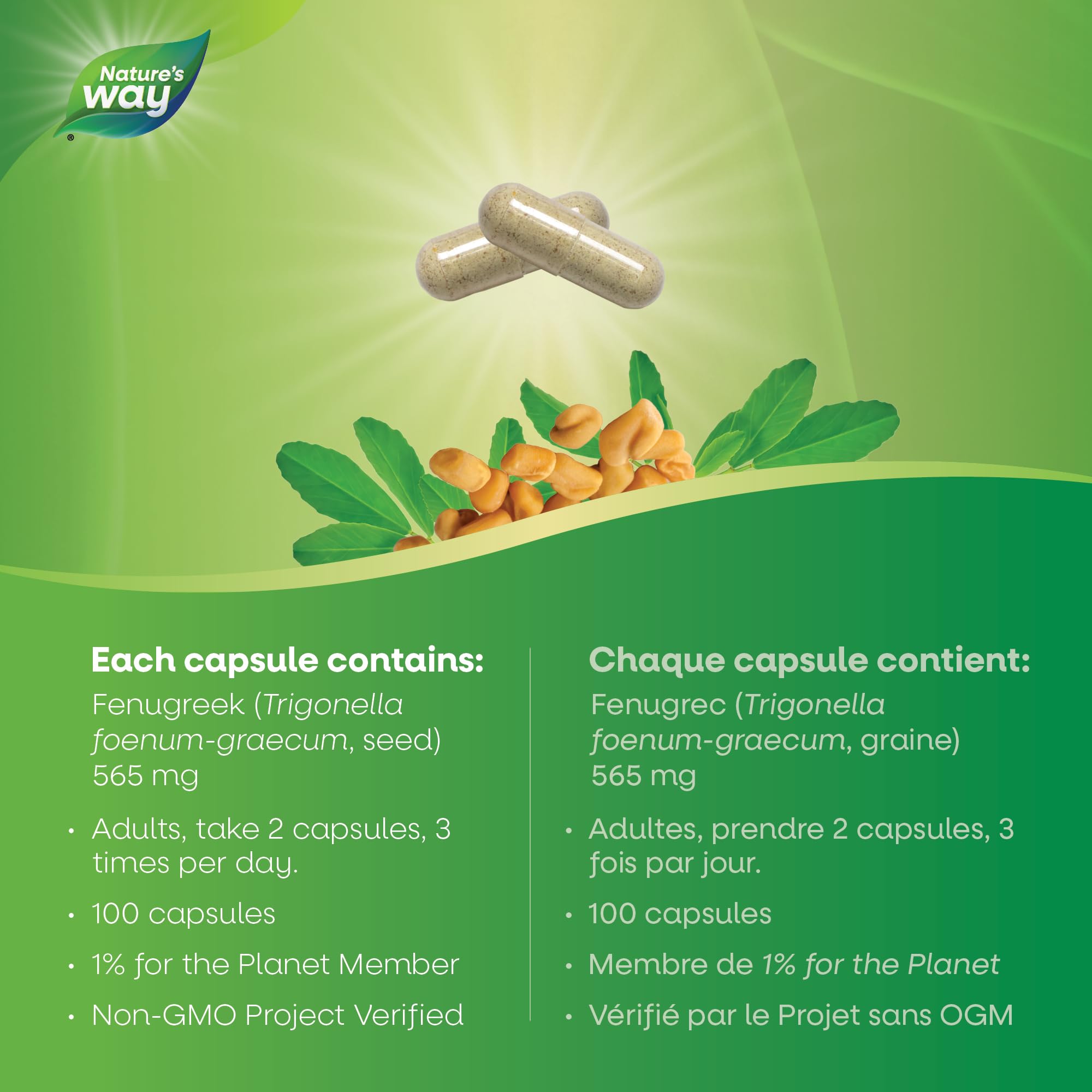 Foto 6 pulgar | Suplemento Nature's Way con Semillas de Fenogreco 100 Cápsulas - Venta Internacional