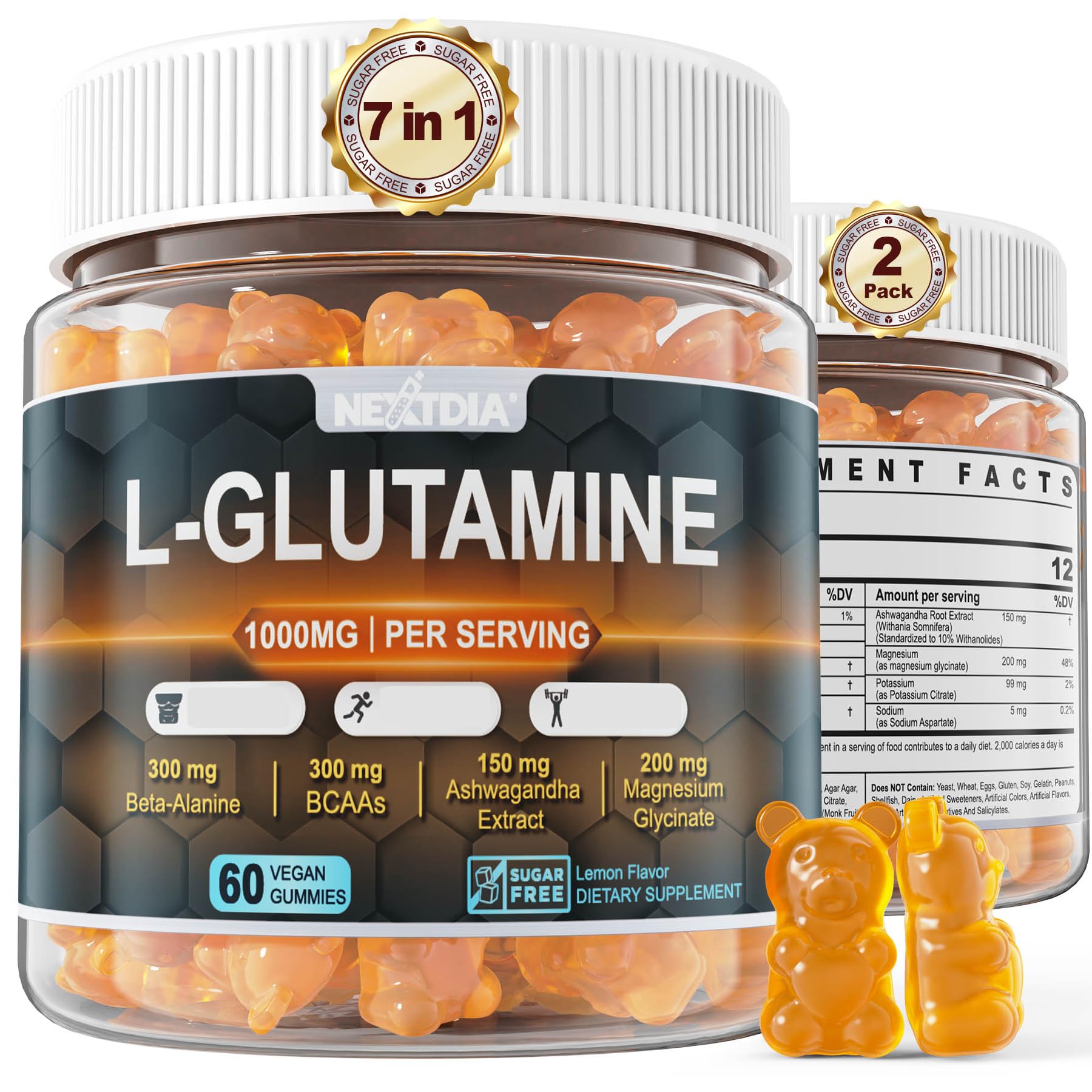 Foto 2 pulgar | L-glutamina Nextdia 60 Gomitas-Venta Internacional