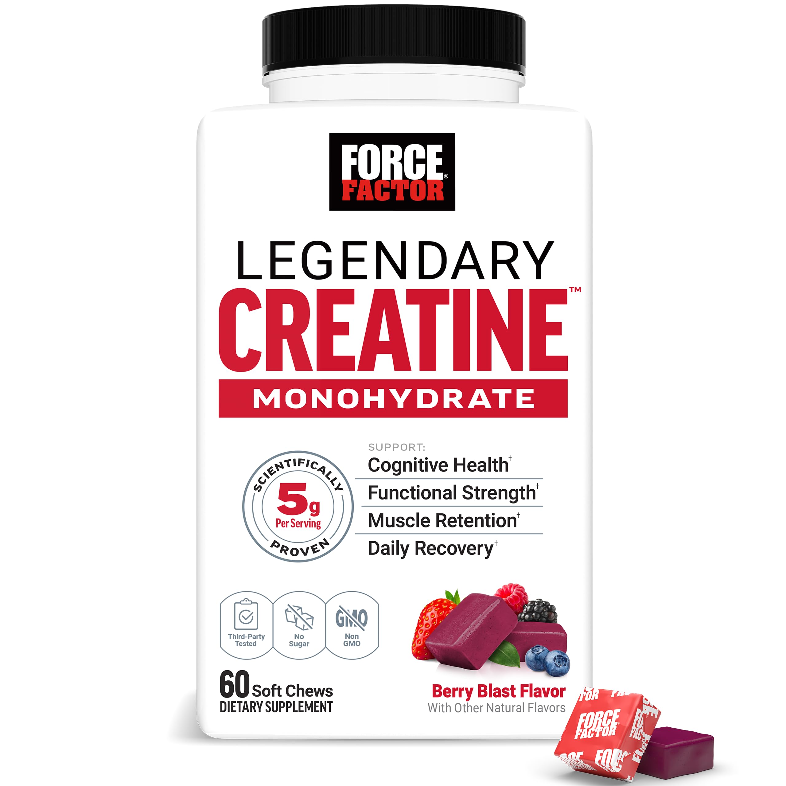 Foto 1 | Creatina Masticable Force Factor 60 unidades - Venta Internacional