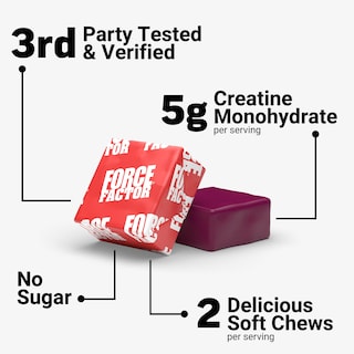 Foto 3 | Creatina Masticable Force Factor 60 unidades - Venta Internacional