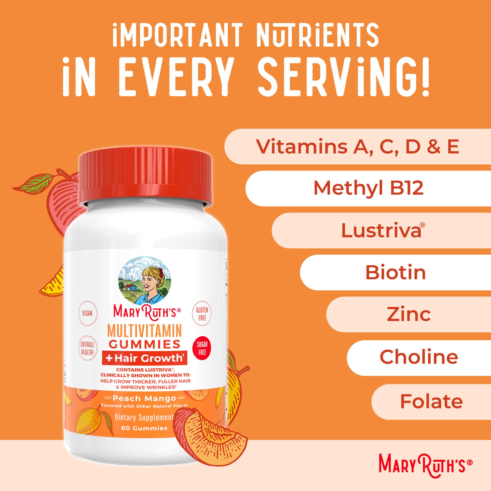 Foto 8 pulgar | Multivitamínico Maryruth's Lustriva Biotina 60 Gomitas - Venta Internacional