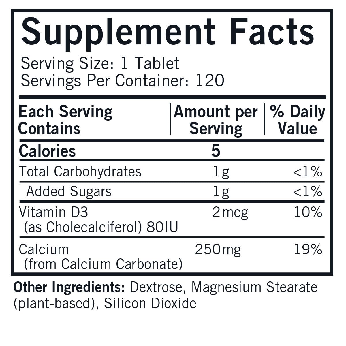 Foto 3 pulgar | Complemente Kirkman Calcium 250 Mg Con Vitamina D3 120 Tabletas - Venta Internacional.