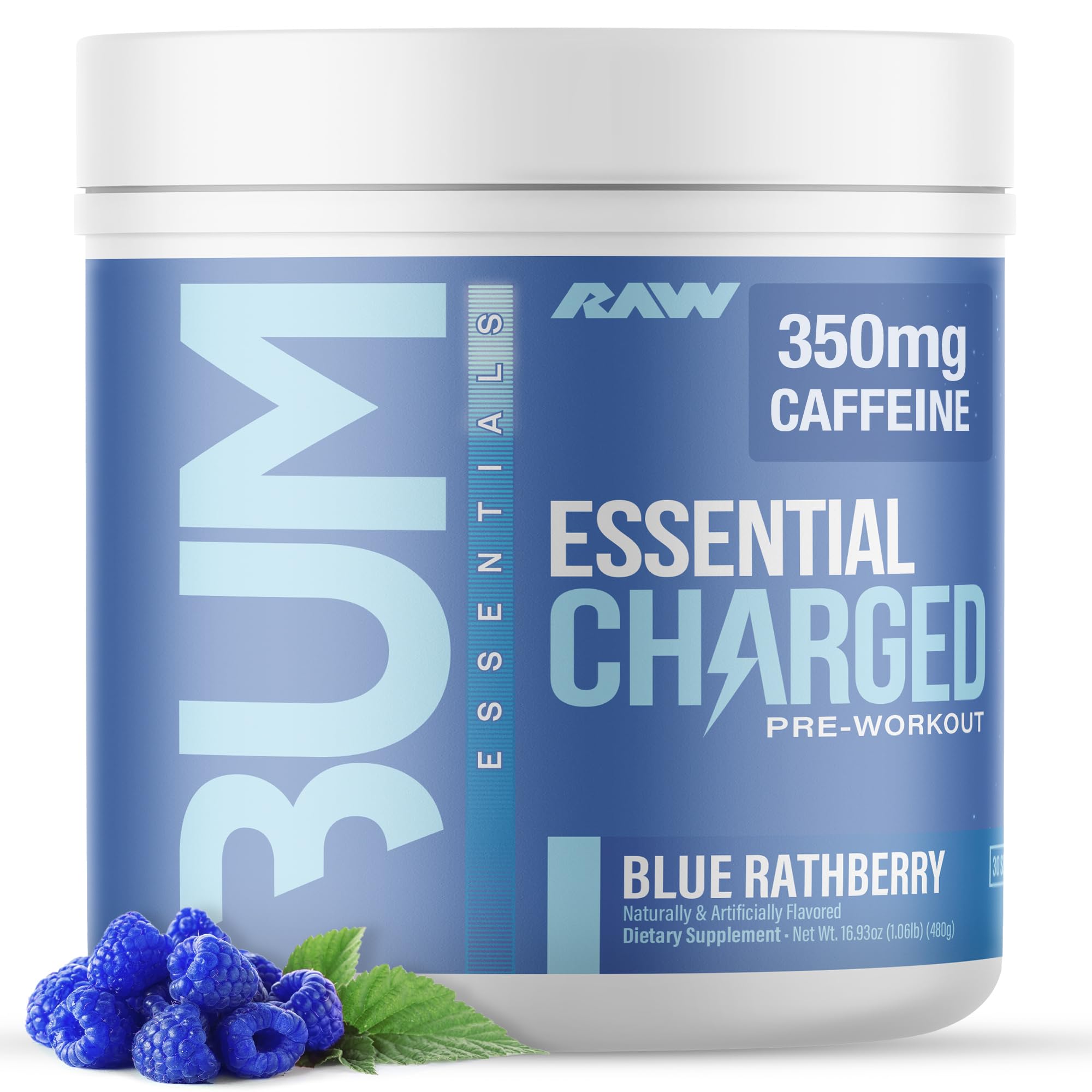 Foto 1 | Suplemento Para Antes Del Entrenamiento Raw Essential Charged Blue Rathberry - Venta Internacional.