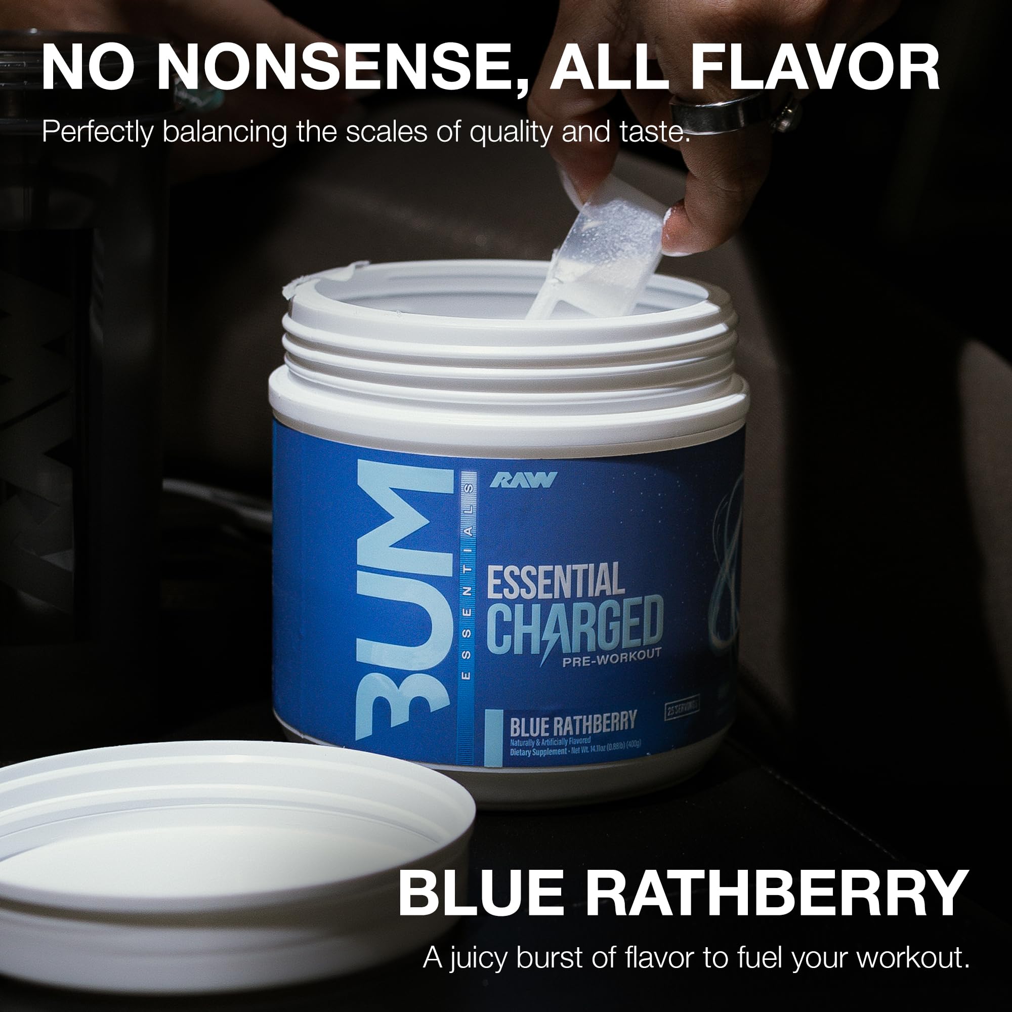 Foto 3 | Suplemento Para Antes Del Entrenamiento Raw Essential Charged Blue Rathberry - Venta Internacional.