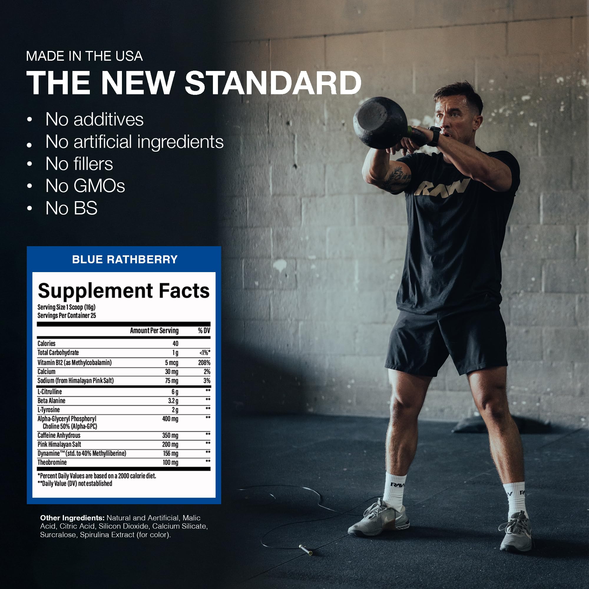 Foto 6 pulgar | Suplemento Para Antes Del Entrenamiento Raw Essential Charged Blue Rathberry - Venta Internacional.
