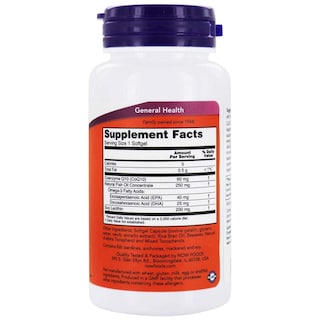 Foto 2 | Aceite de Pescado Now Foods CoQ10 Omega 3 60 mg 60 Softgels - Venta Internacional