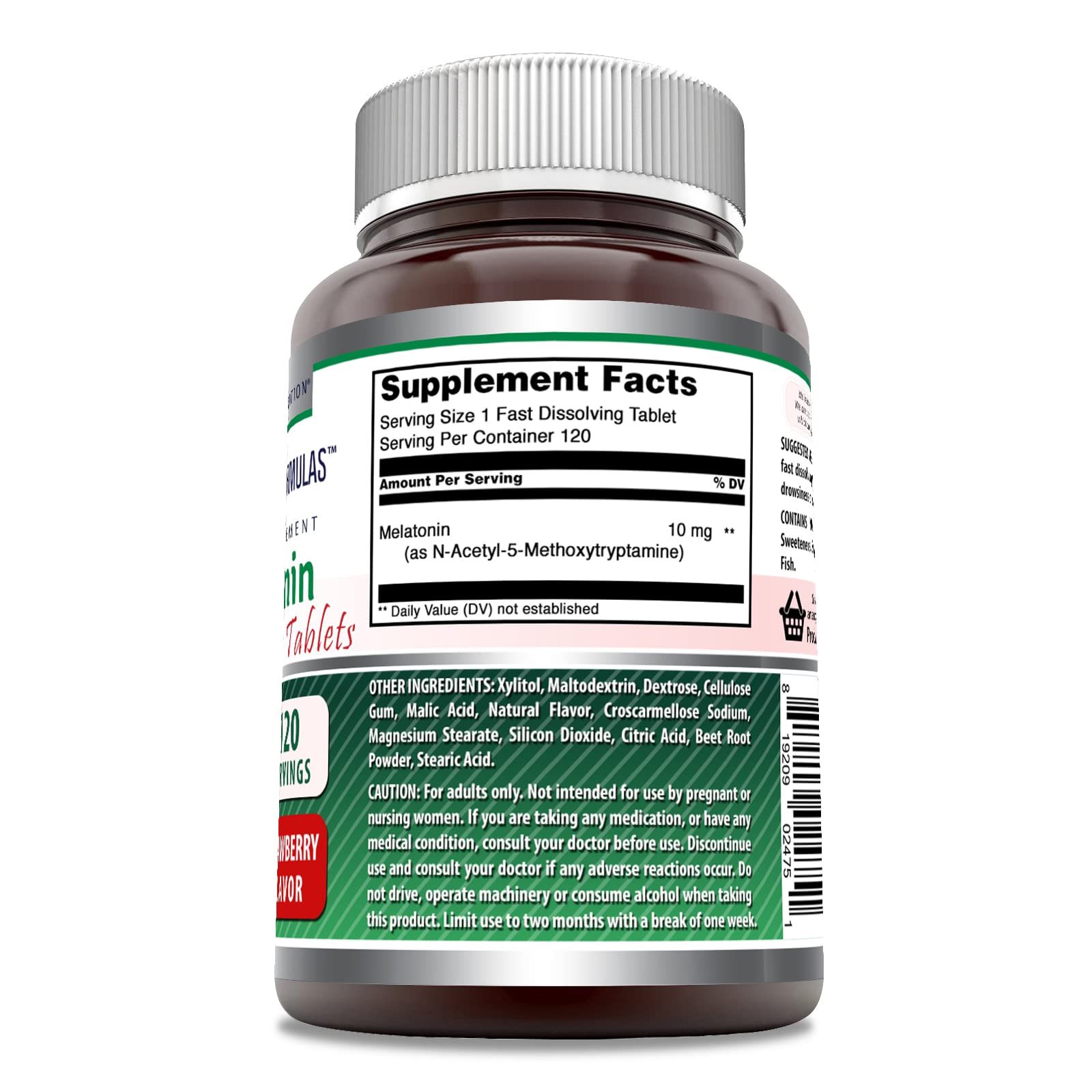 Foto 4 pulgar | Suplemento Amazing Nutrition Fórmulas de Melatonina 10 mg 120 Tabletas - Venta Internacional