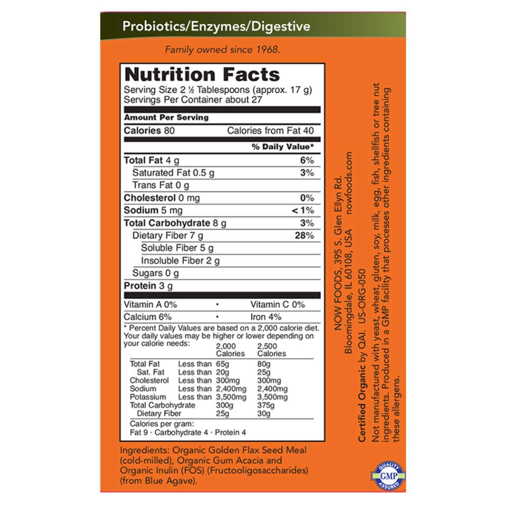 Foto 3 pulgar | Suplemento Now Foods Fiber-3 Organic 454 g - Venta Internacional