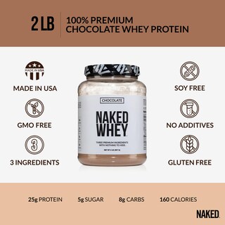 Foto 3 | Proteína en Polvo Naked Whey Chocolate 907g - Venta Internacional