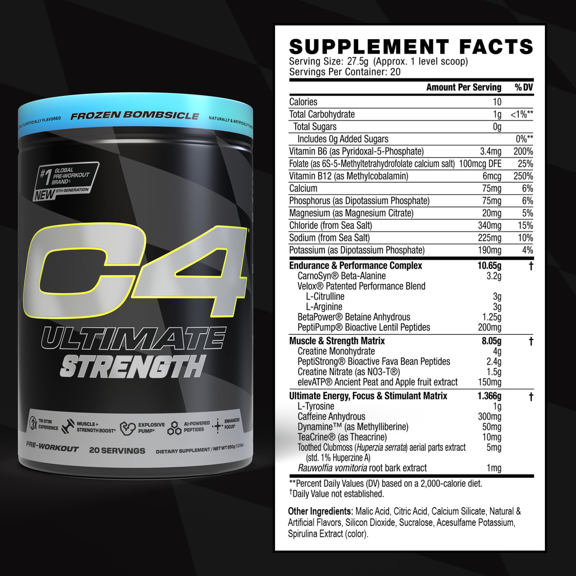 Foto 3 pulgar | Polvo Preentrenamiento Cellucor C4 Ultimate Strength 20 Porciones - Venta Internacional