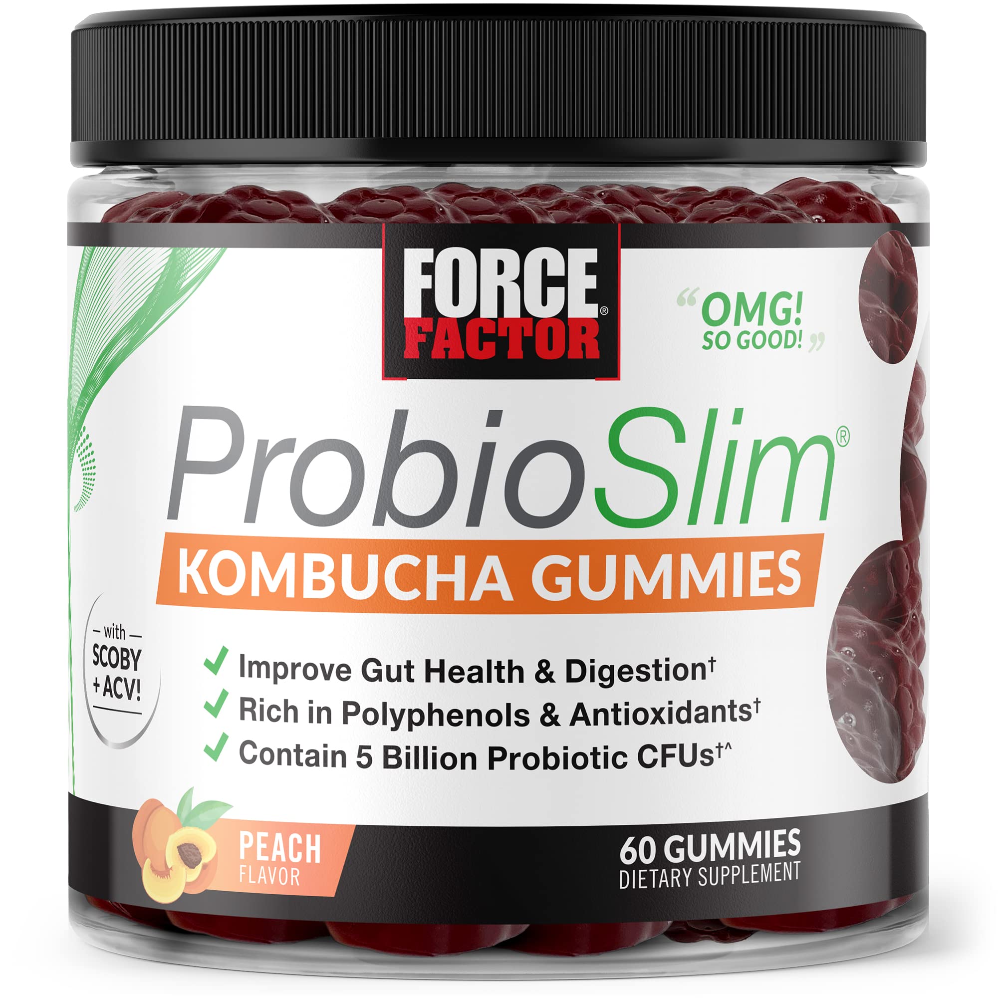 Foto 2 pulgar | Gomitas Probióticas Force Factor Probioslim Kombucha 60 Gomitas - Venta Internacional