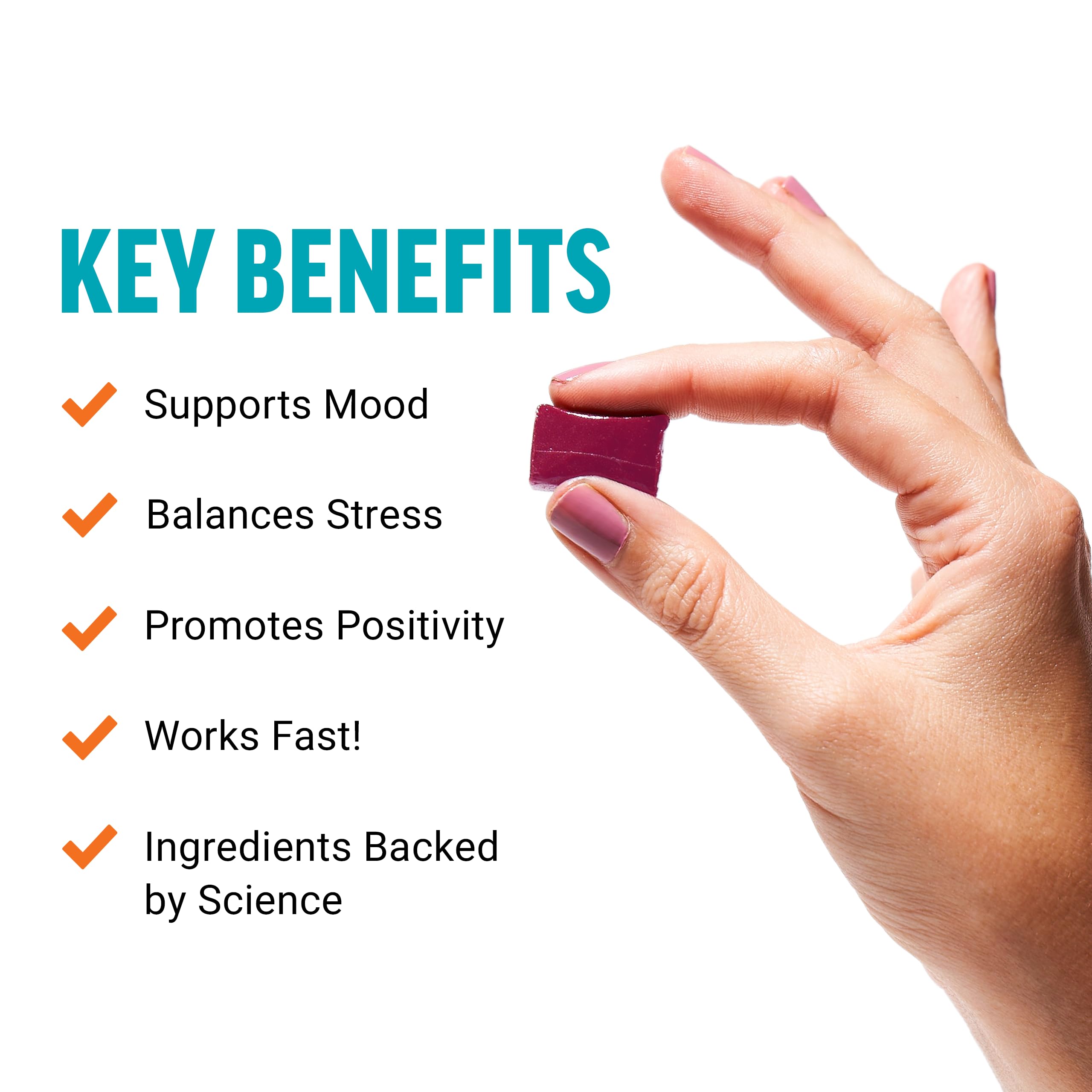 Foto 3 pulgar | Suplemento Force Factor Happy Mood 30 Comprimidos Masticables - Venta Internacional