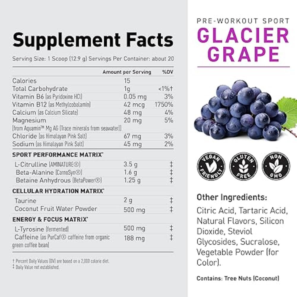 Foto 3 | Polvo Pre Workout Kaged Pre-kaged Sport Glacier Grape  20 Unidades - Venta Internacional.